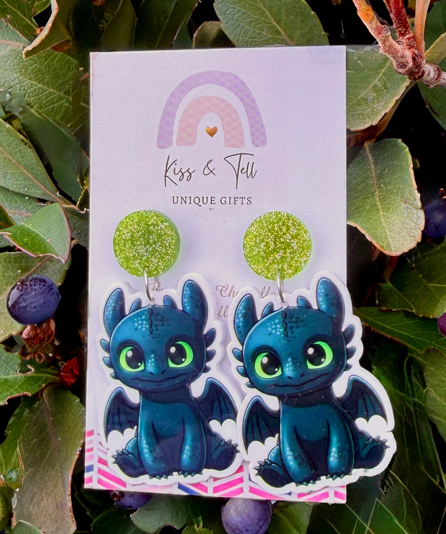 Toothless Dragon Dangle Earrings