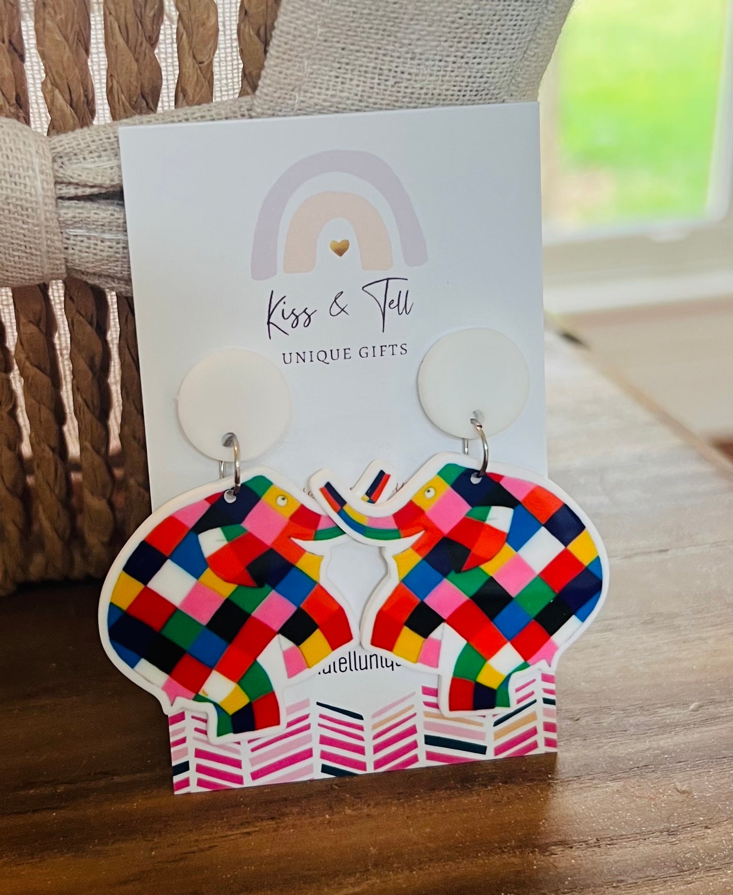 Elmer The Elephant Dangle Earrings