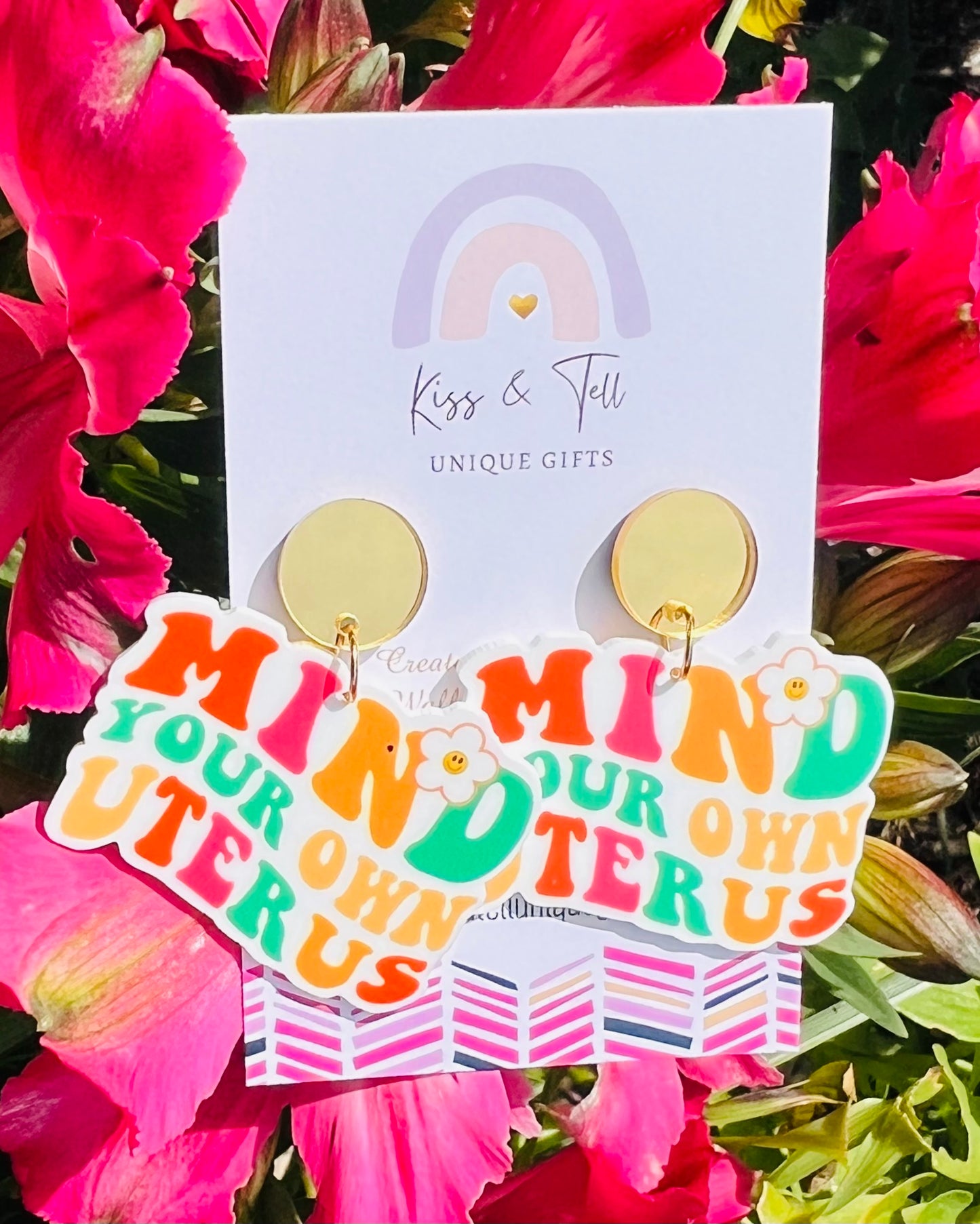 "Mind your own Uterus" Dangle Earrings