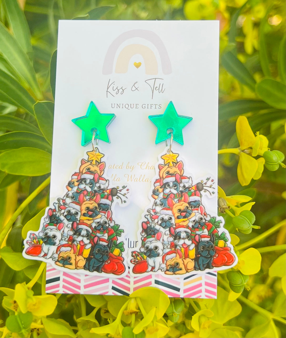 * SALE * Dog Christmas Tree Earrings