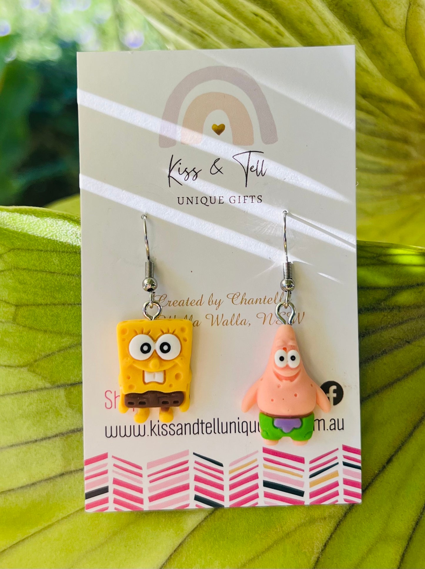 3D SpongeBob & Patrick Dangle Earrings
