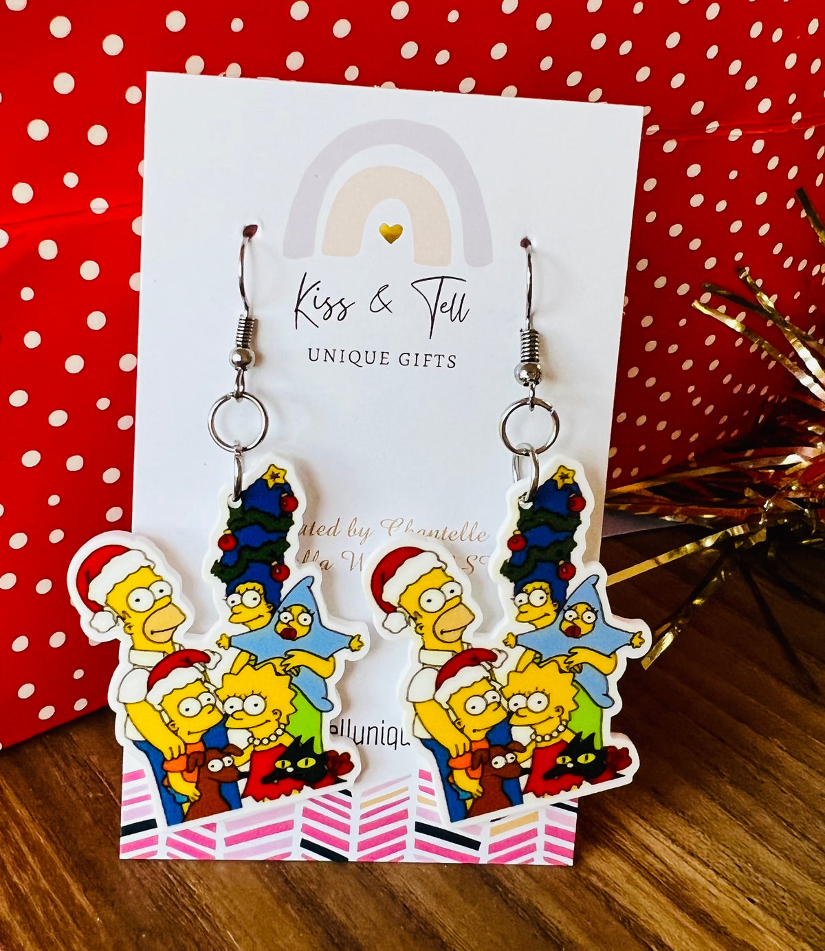 The Simpsons Christmas Dangle Earrings