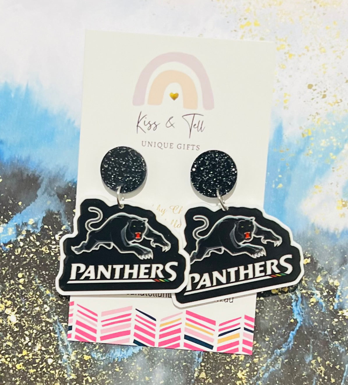 NRL Penrith Panthers Team Dangle Earrings