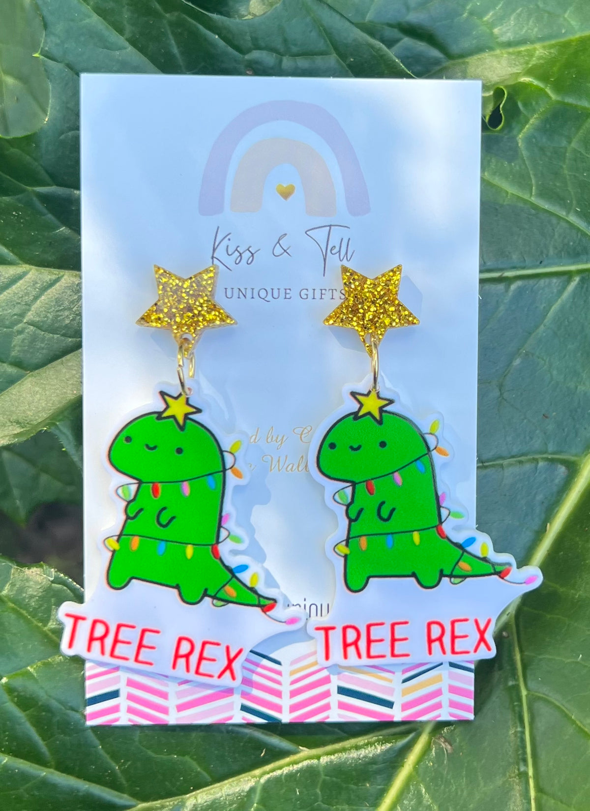* SALE * Christmas Dinosaur Rex Earrings