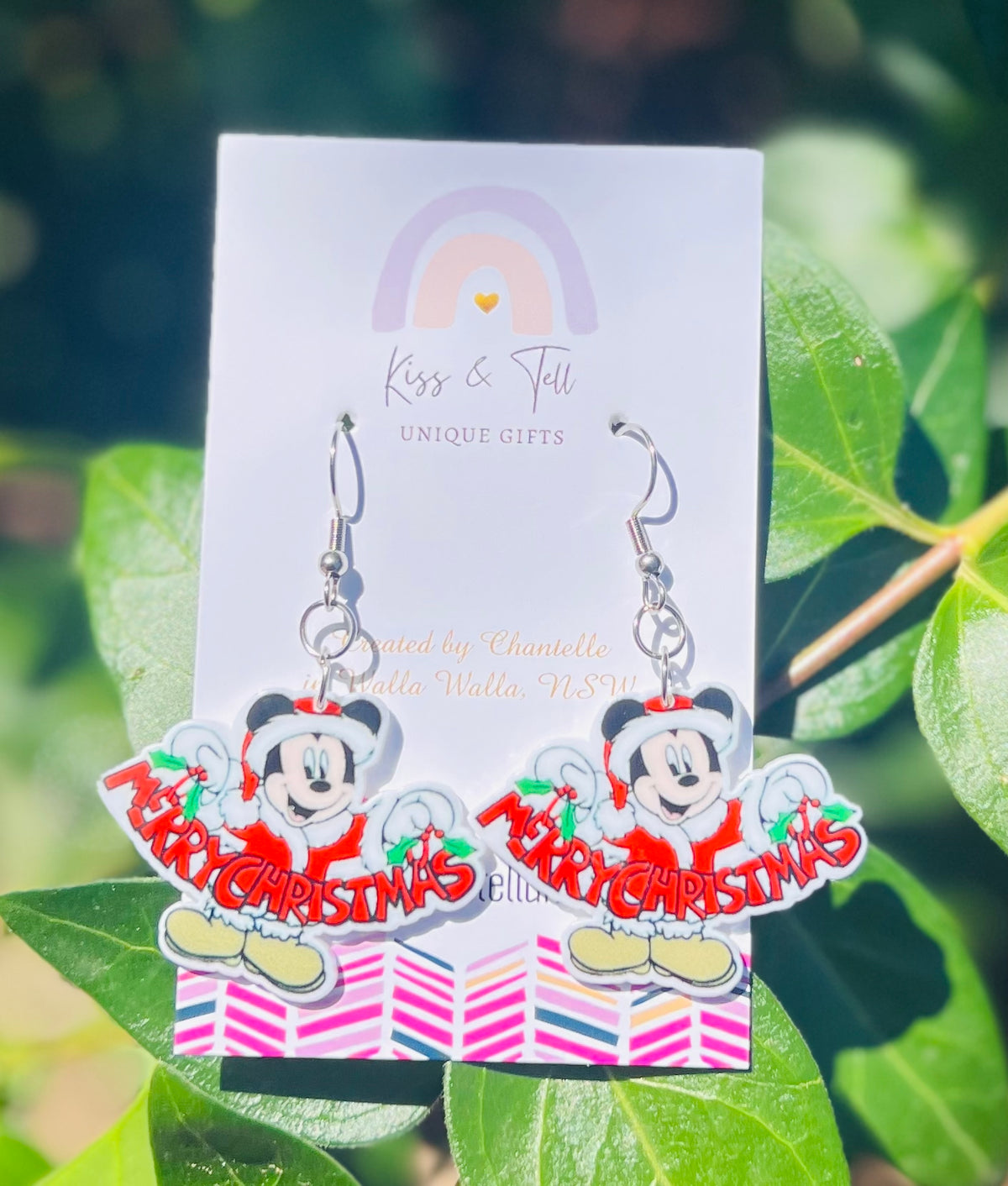 * SALE * Christmas Mouse Dangle Earrings