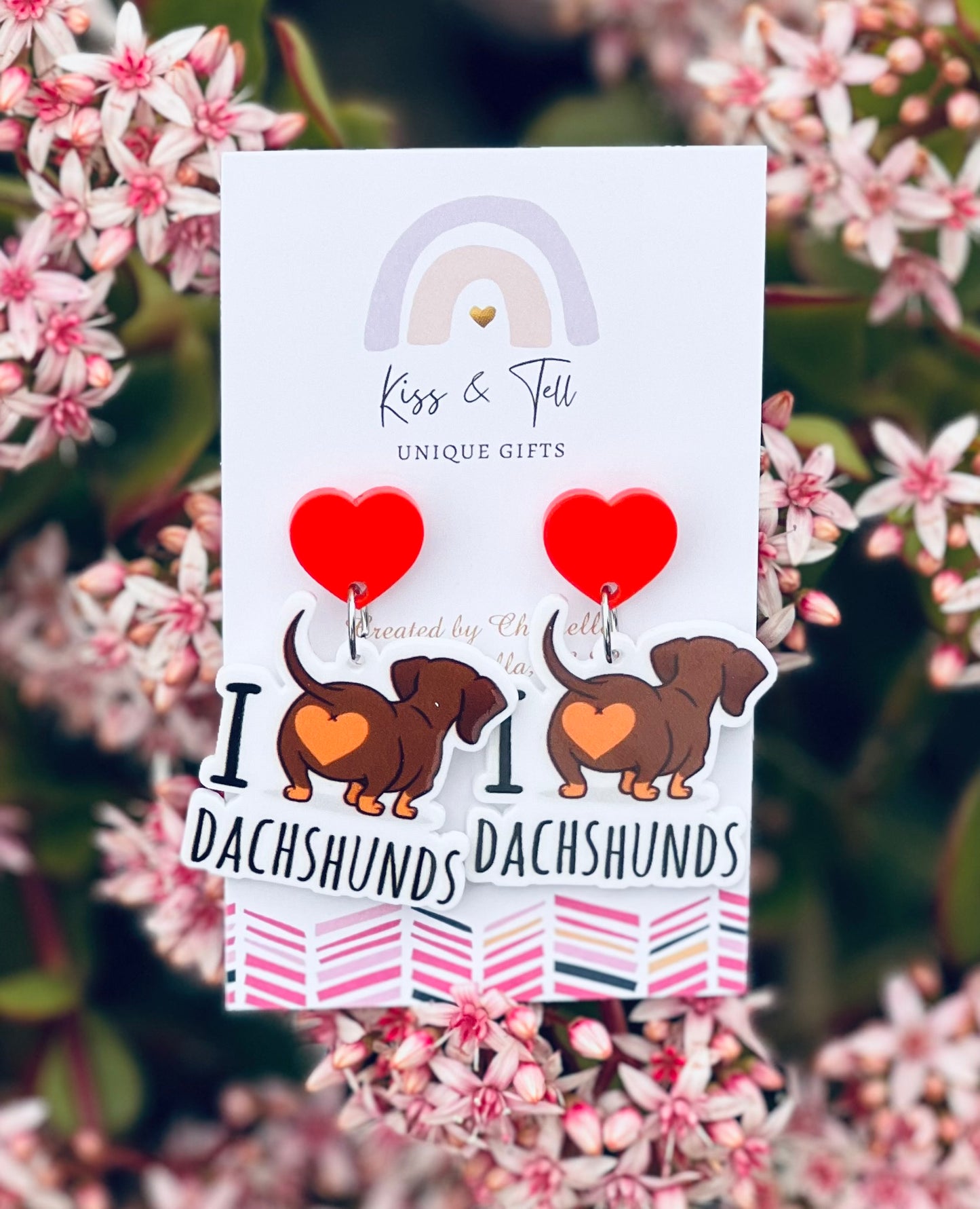 I love Dachshunds Dangle Earrings