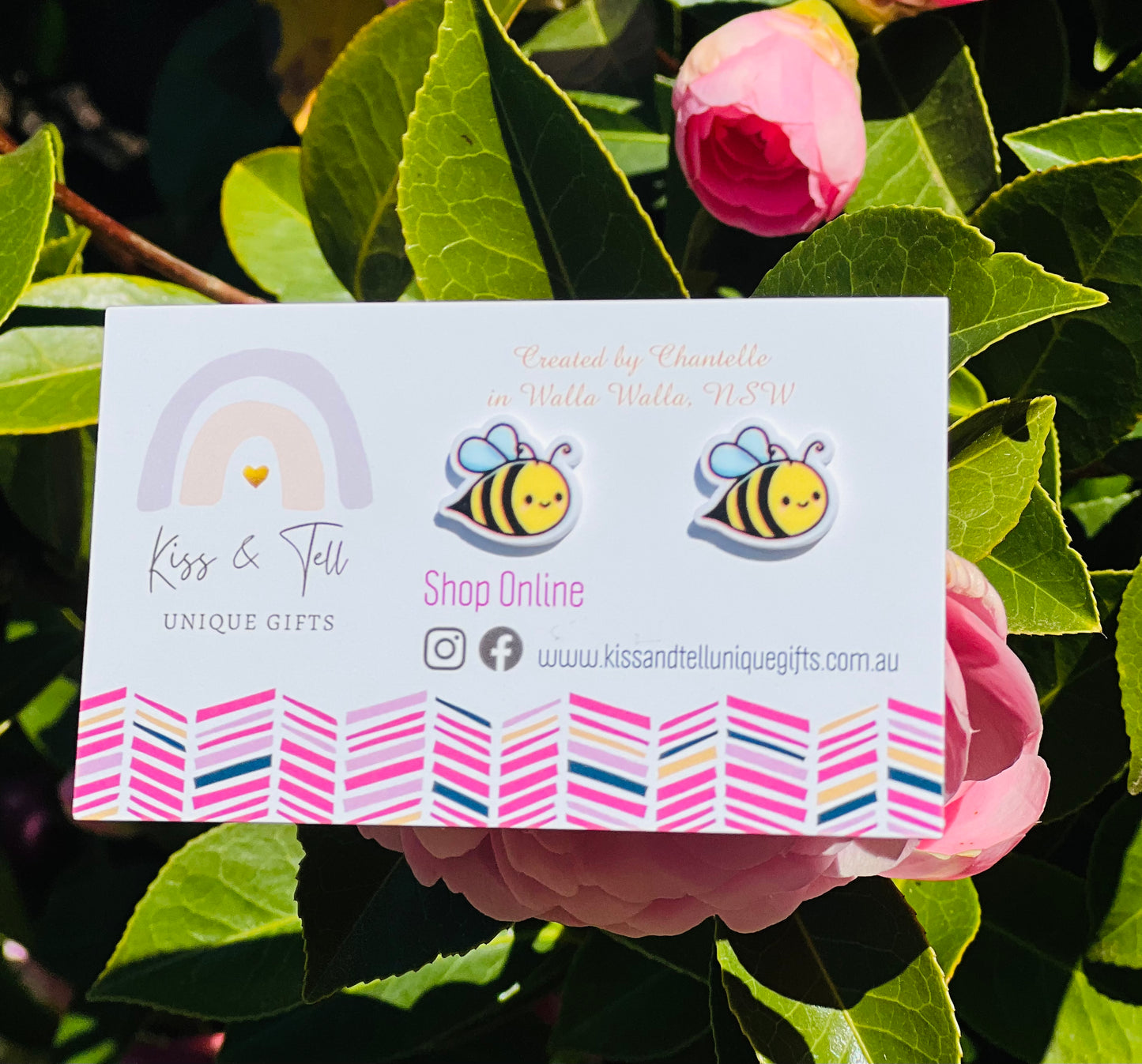 Smiling Bee Stud Earrings
