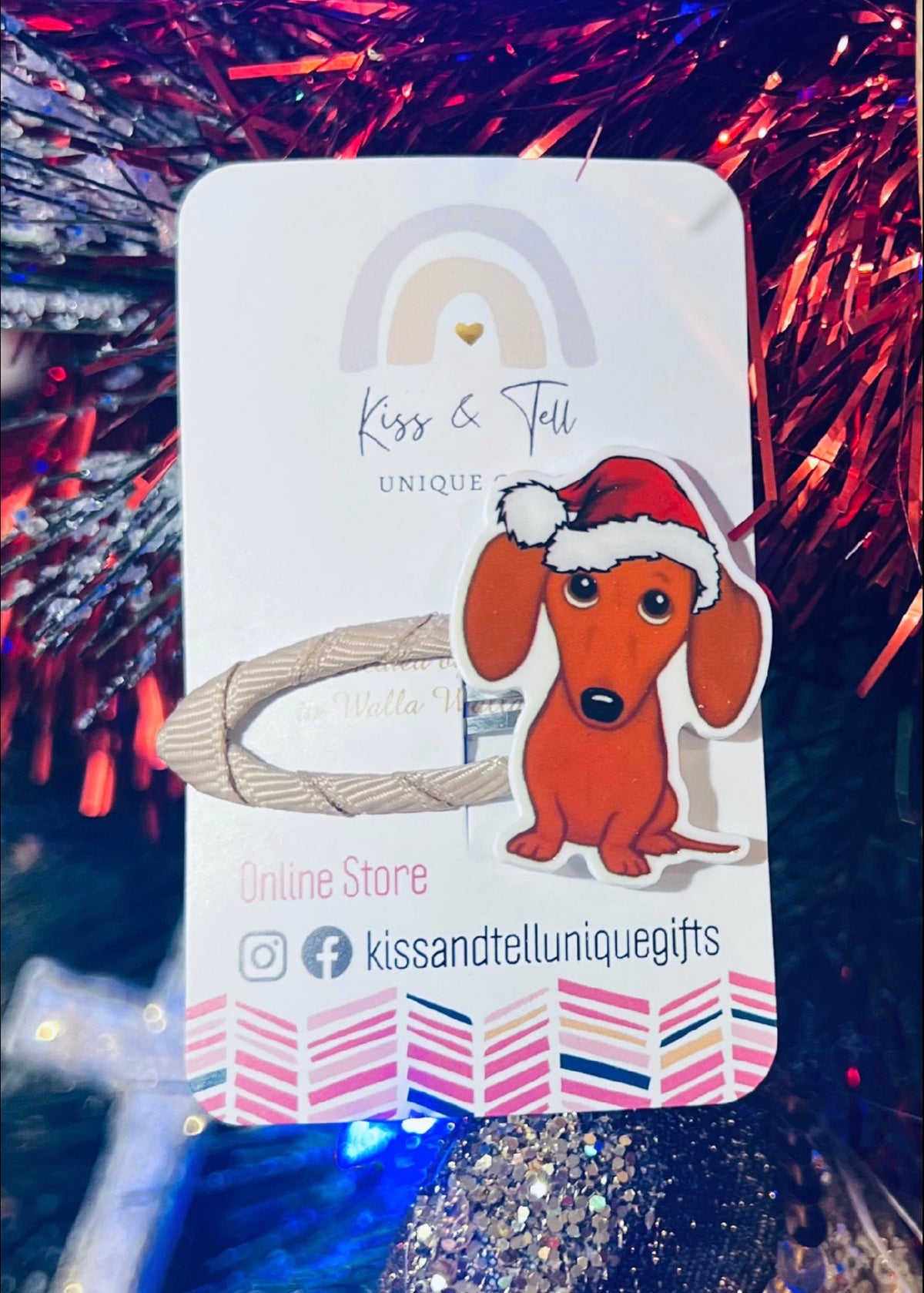 Christmas Dachshund Hair Clip
