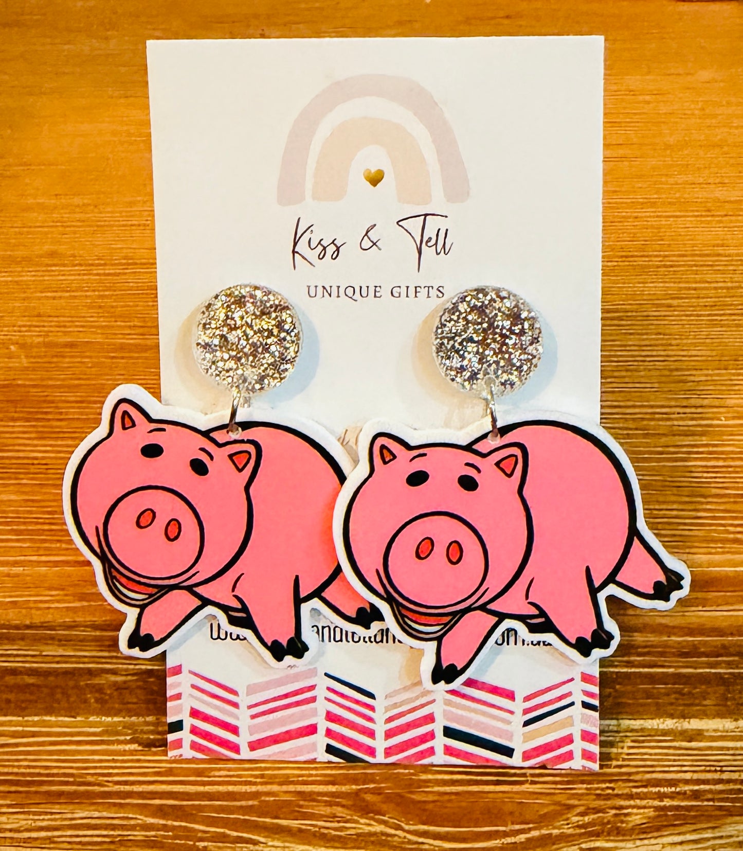 Hamm Toy Pig Dangle Earrings