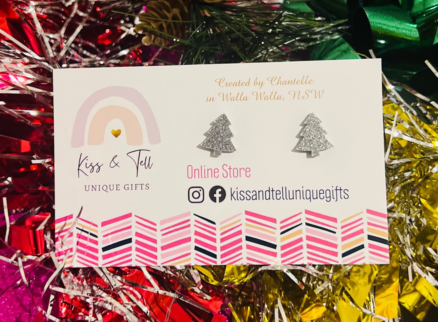 (Small) Glitter Christmas Tree Stud Earrings