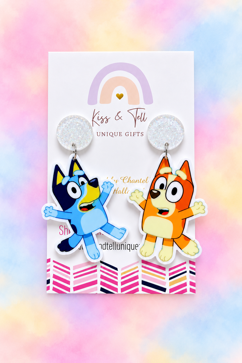 Bluey & Bingo Jumping Dangle Earrings
