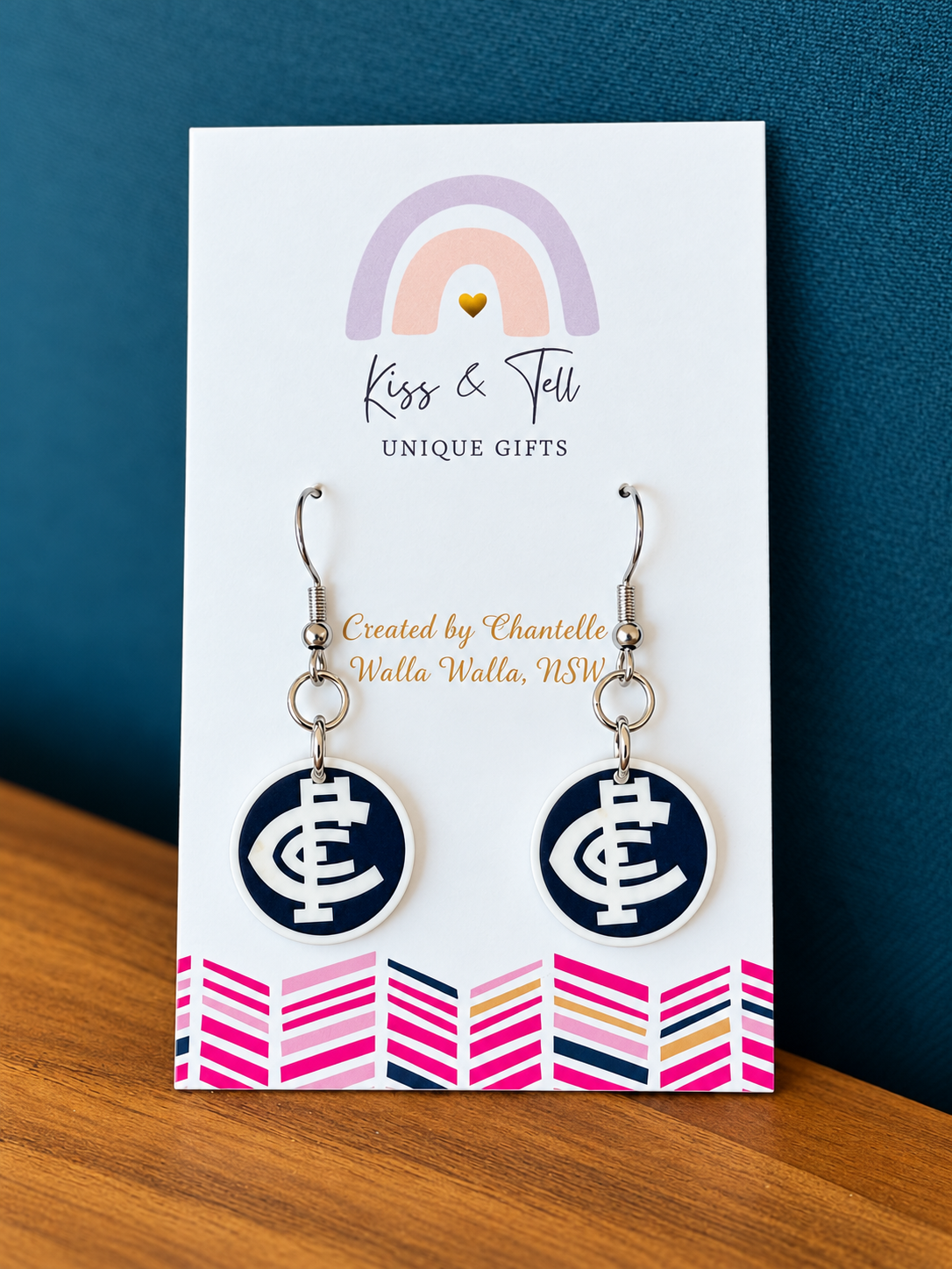 AFL Carlton Blues Team Earrings