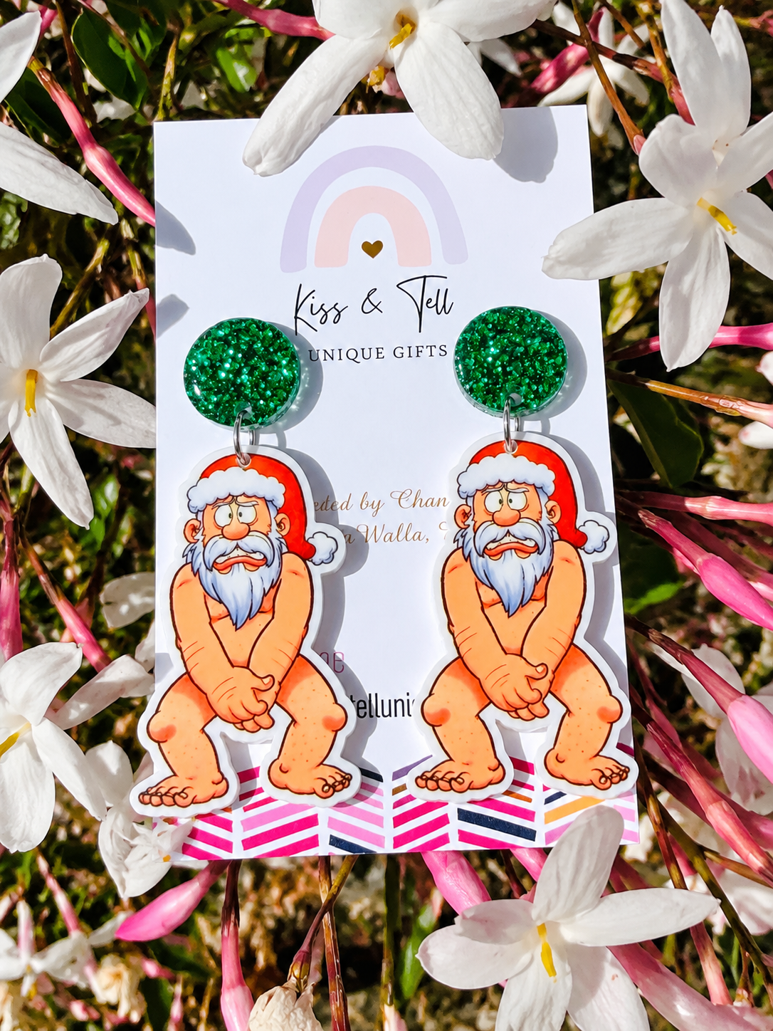 * SALE * Cheeky Santa Dangle Earrings