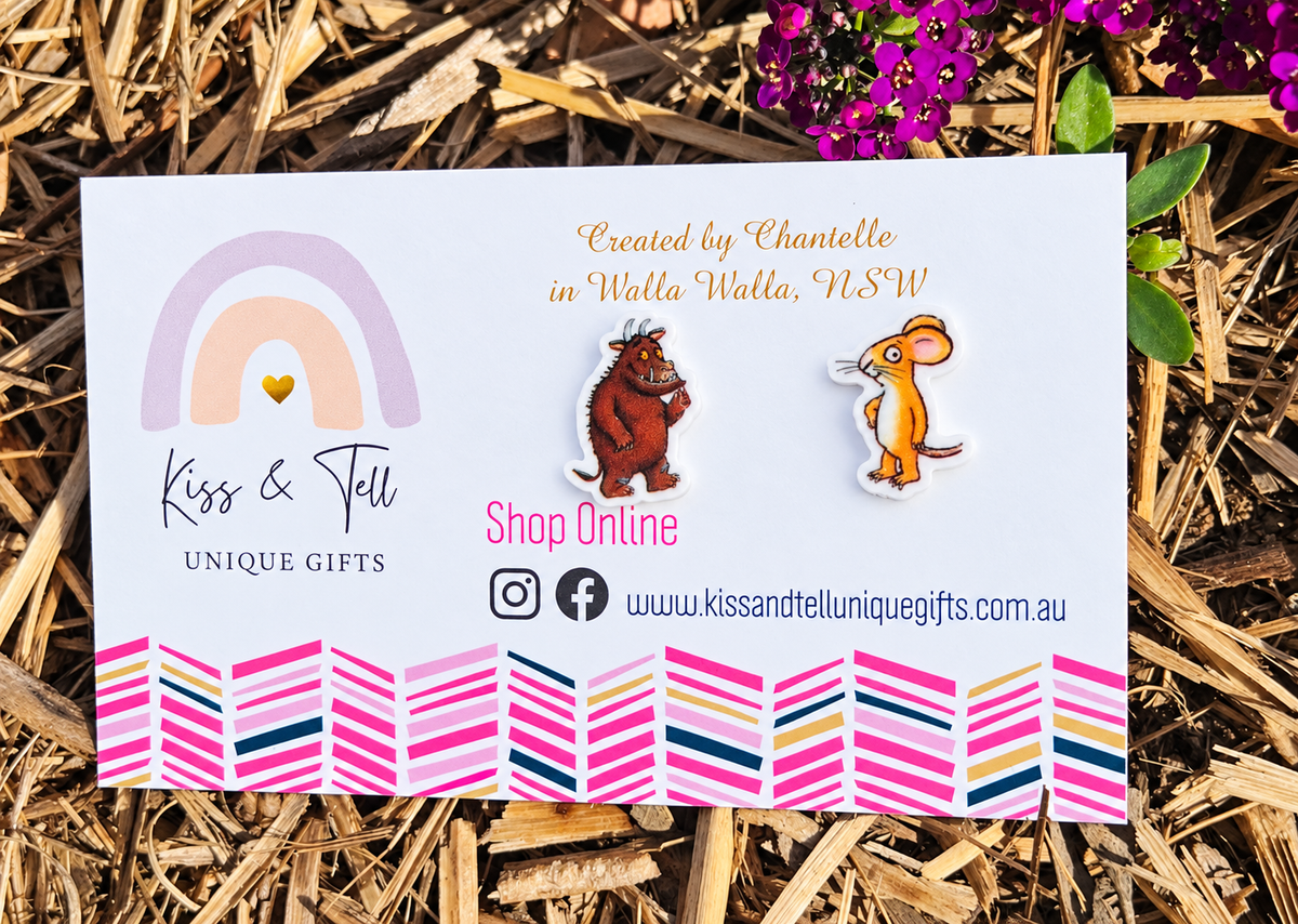 Gruffalo and Mouse Stud Earrings