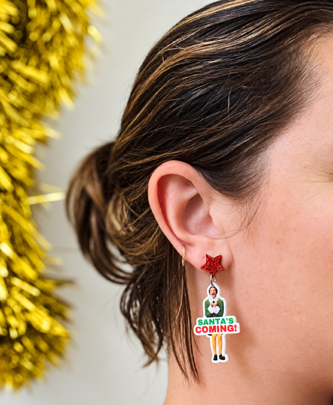 “Santa’s Coming!” Buddy Elf Dangle Earrings