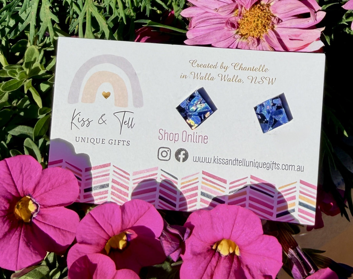 Ice-Blue Acrylic Diamond Stud Earrings
