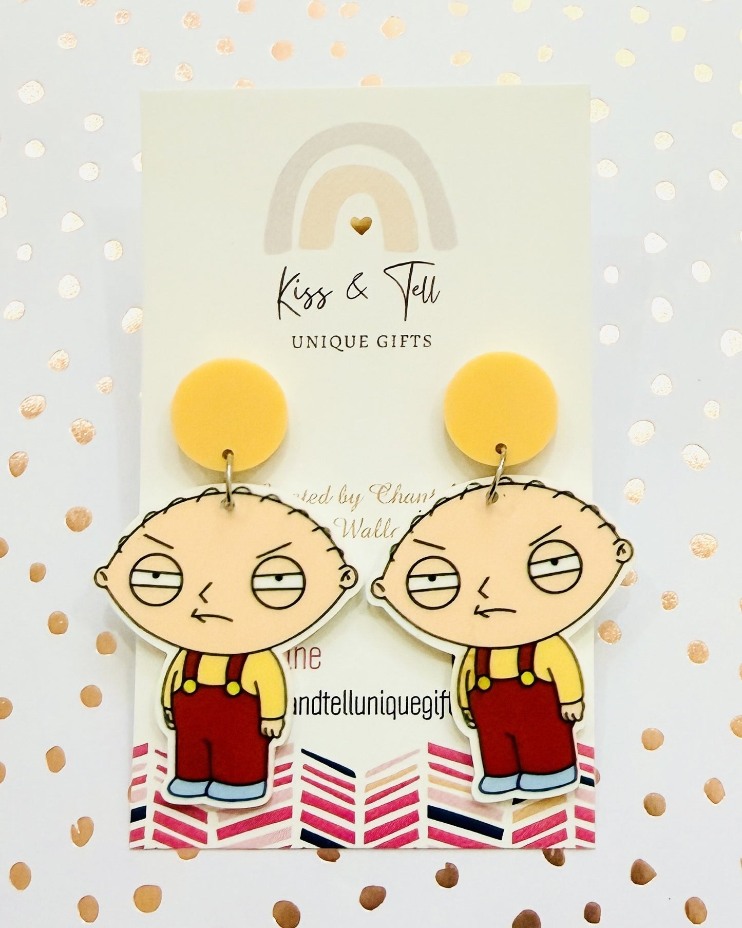 Stewie Character Dangle Earrings