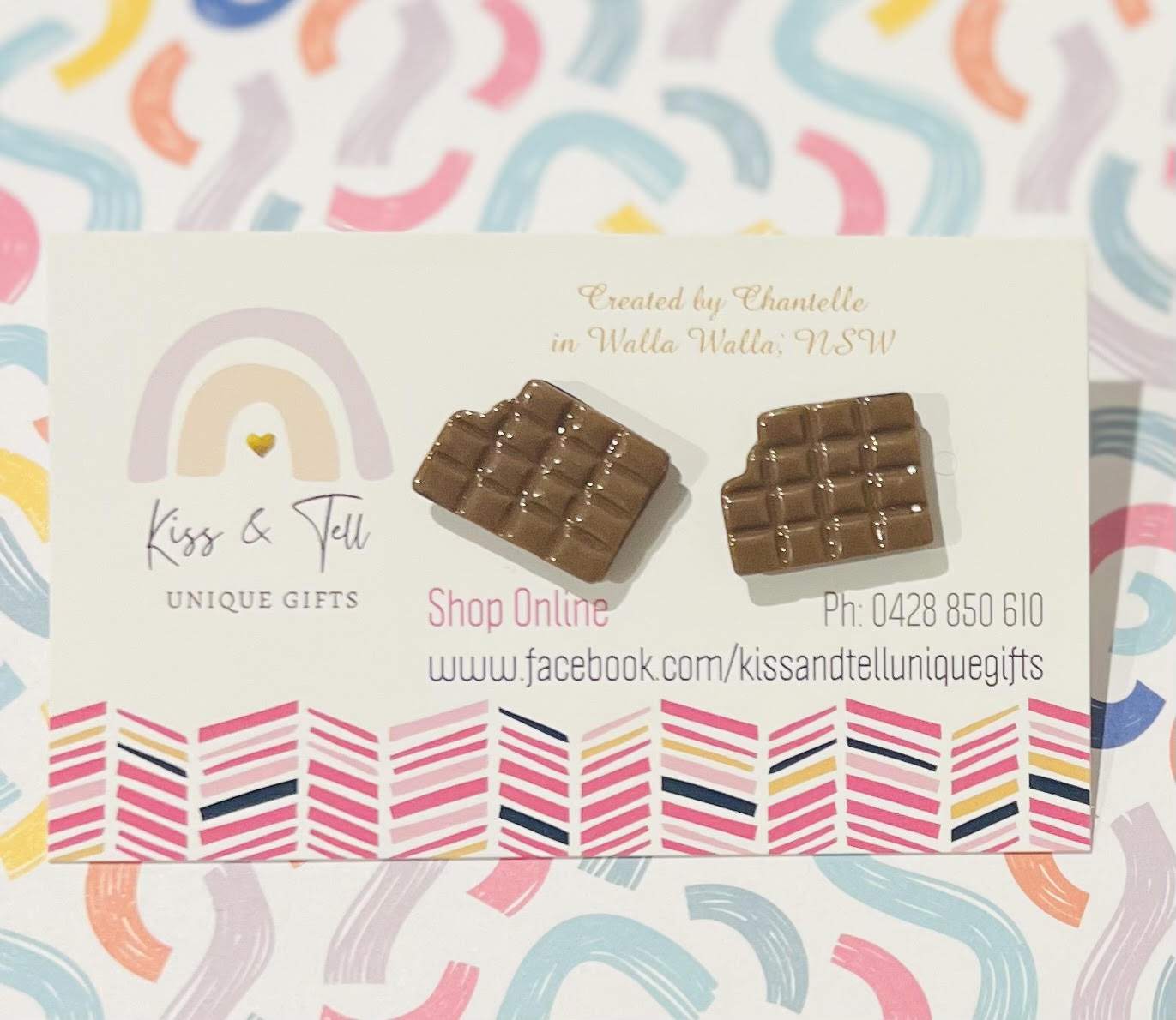 * SALE * Chocolate Block Stud Earrings