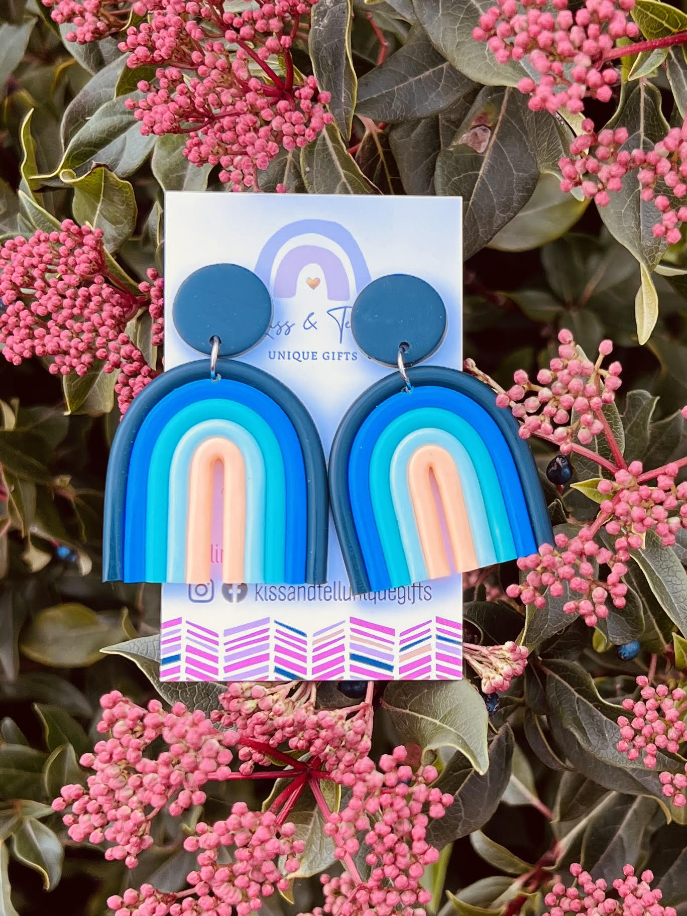 Charcoal Clay Rainbow Earrings