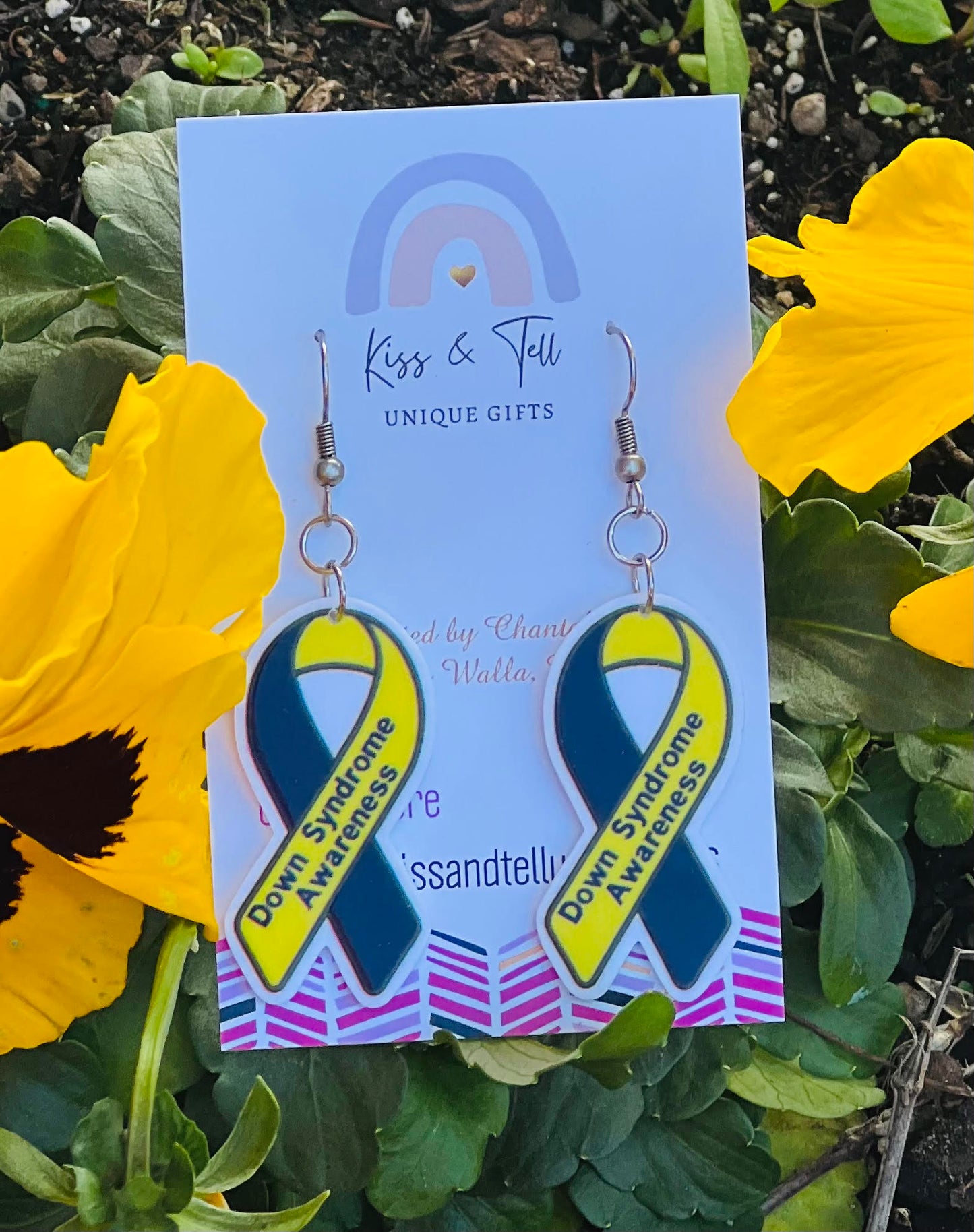 Down Syndrome Awareness Ribbon Earrings