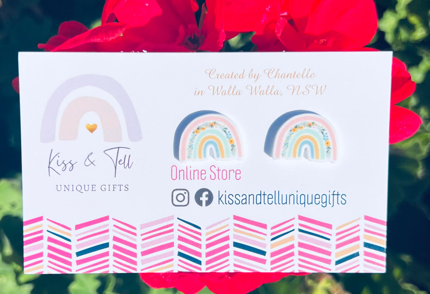 Floral Rainbow Stud Earrings