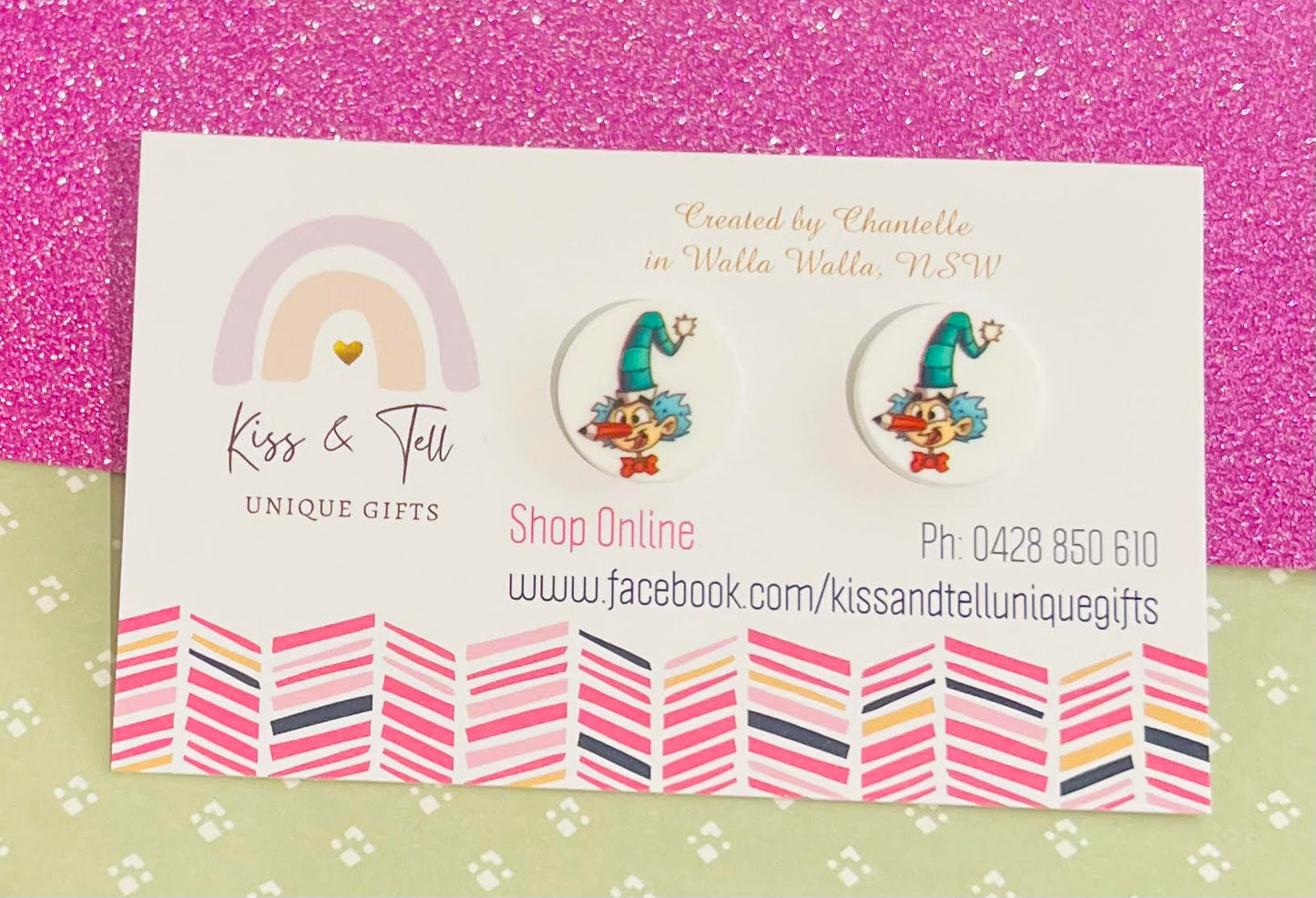 Mr Squiggle Character Stud Earrings