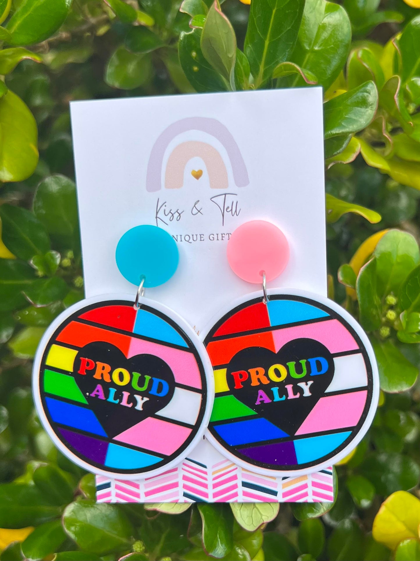 Pride "Proud Ally" Dangle Earrings