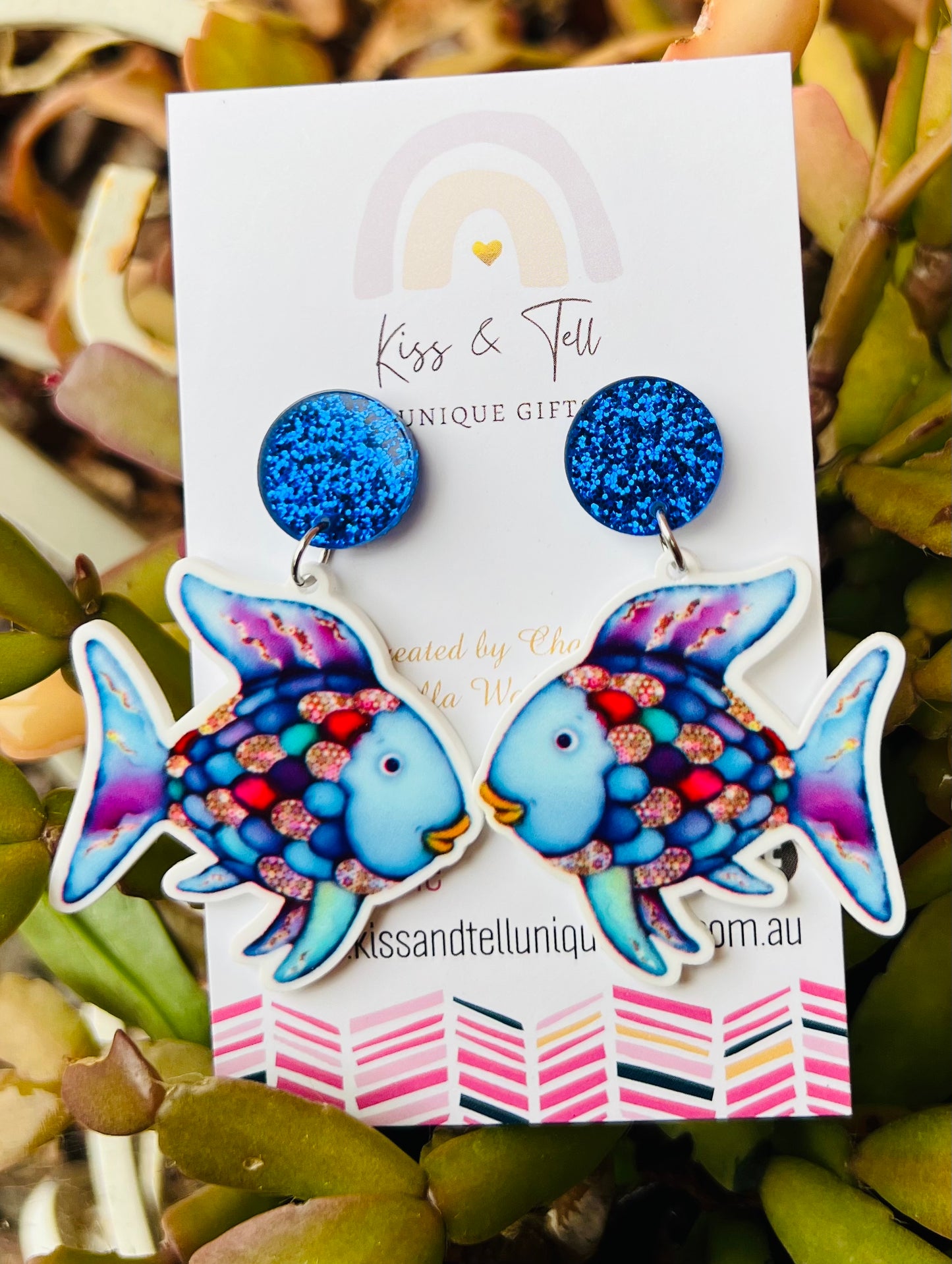 Rainbow Fish Dangle Earrings