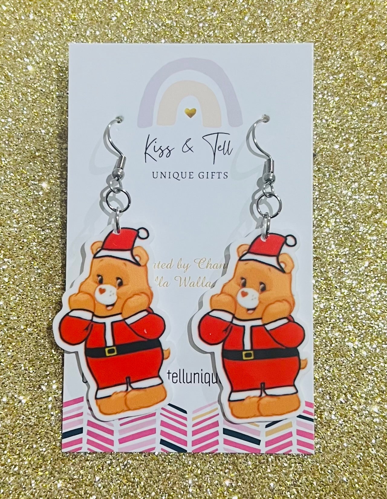 Christmas Care Bear Earrings