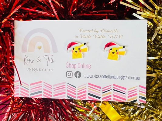 Pokémon Christmas Pikachu Stud Earrings