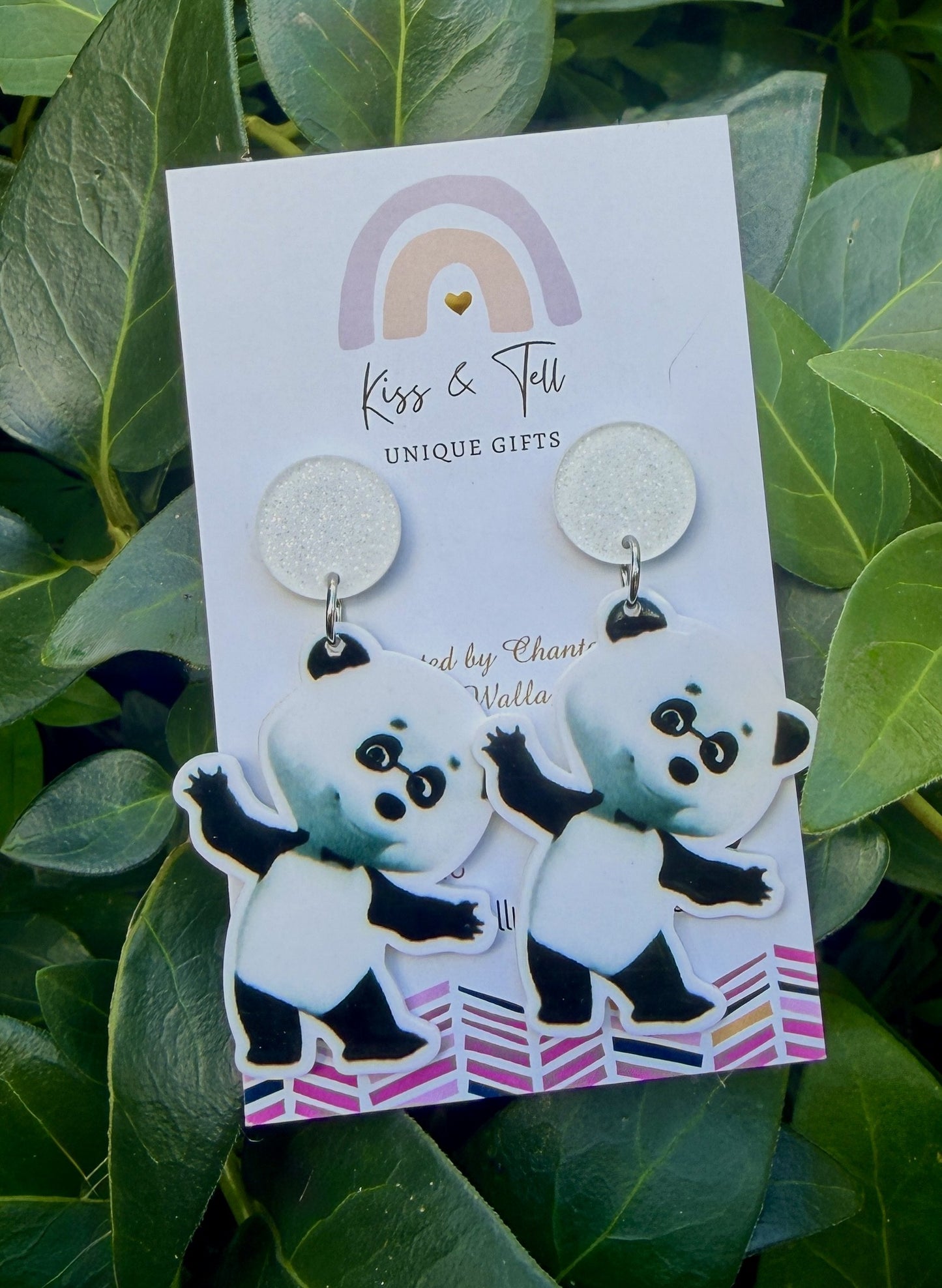 Cute Panda Bear Dangle Earrings