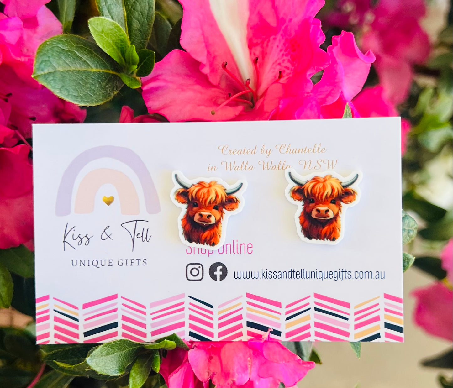 Pretty Highland Cow Stud Earrings