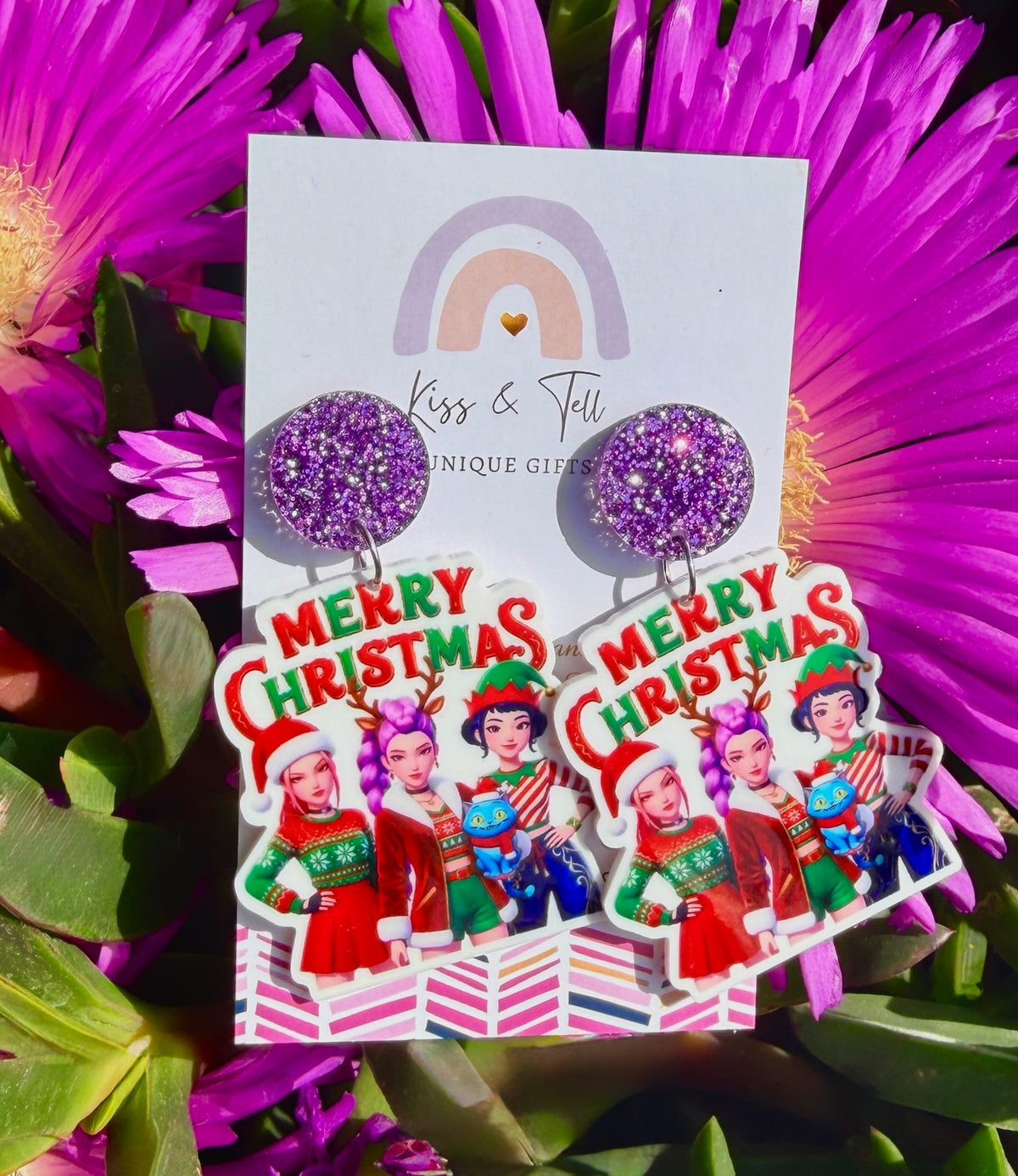 KPop Hunters Christmas Dangle Earrings