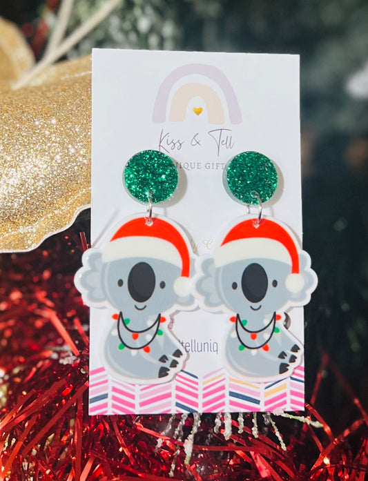 Christmas Koala Dangle Earrings