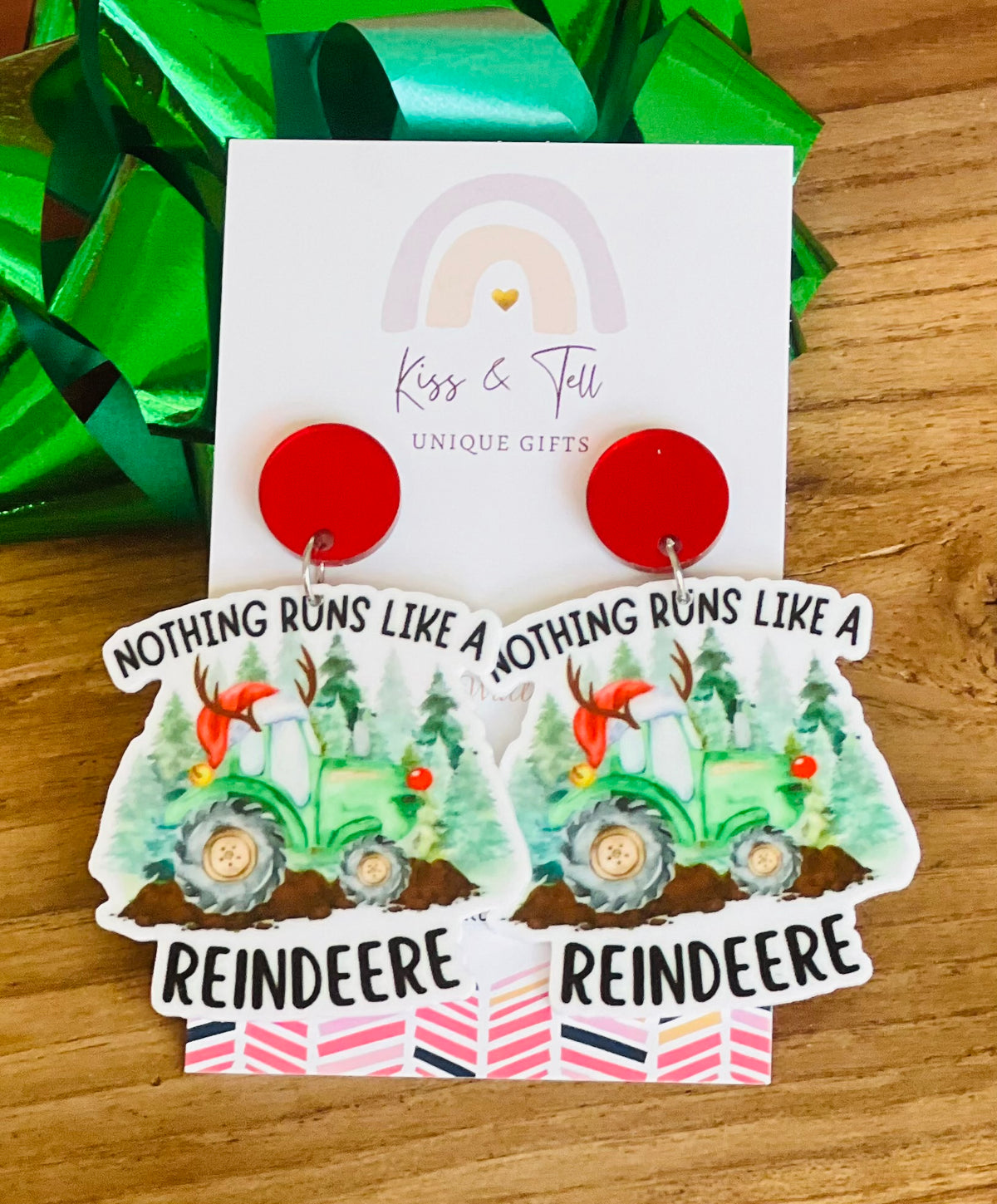 Christmas Tractor Dangle Earrings