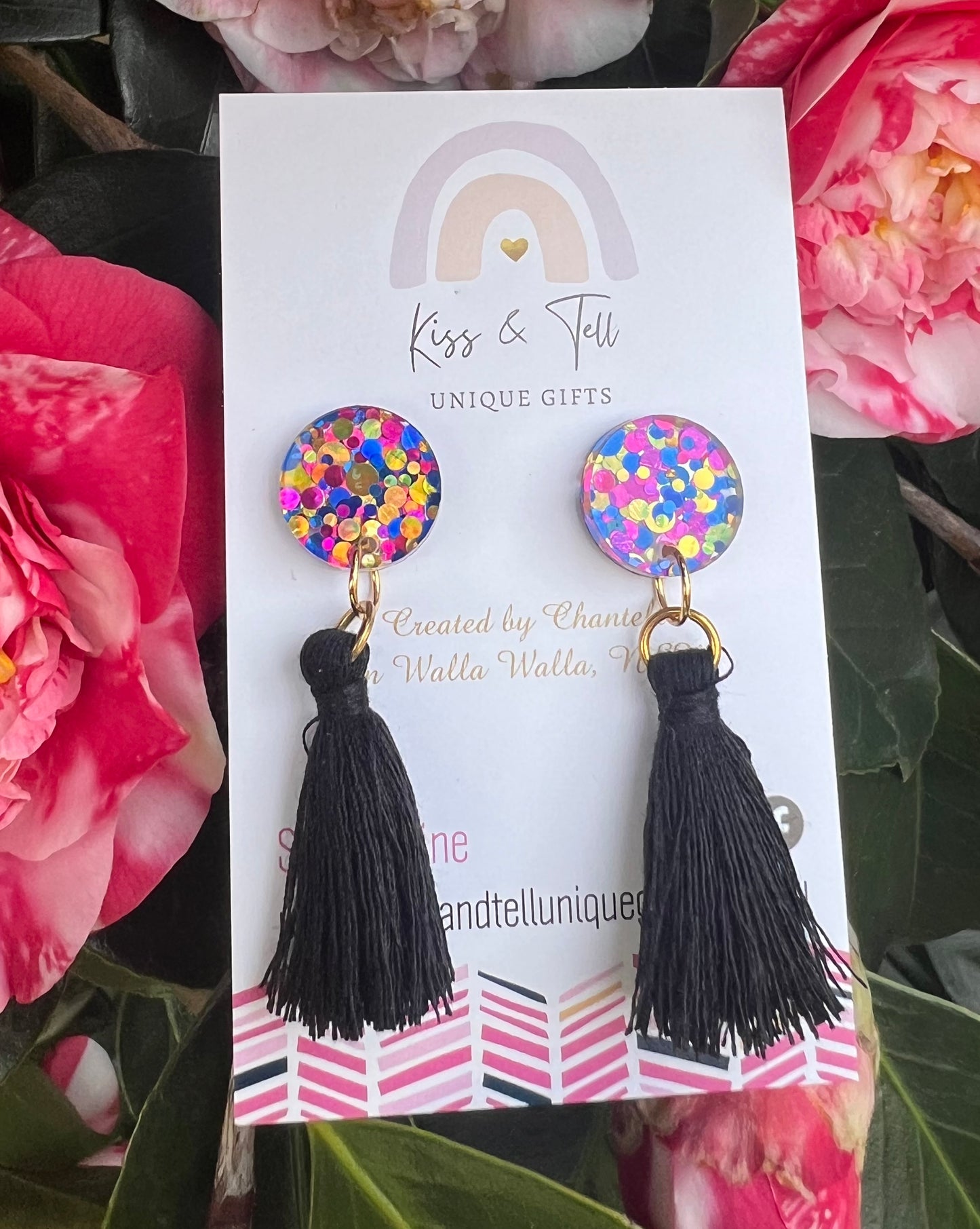 Confetti Glitter Tassel-Drop Earrings