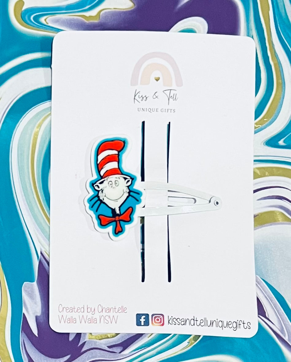 Cat in the Hat Hair Clip