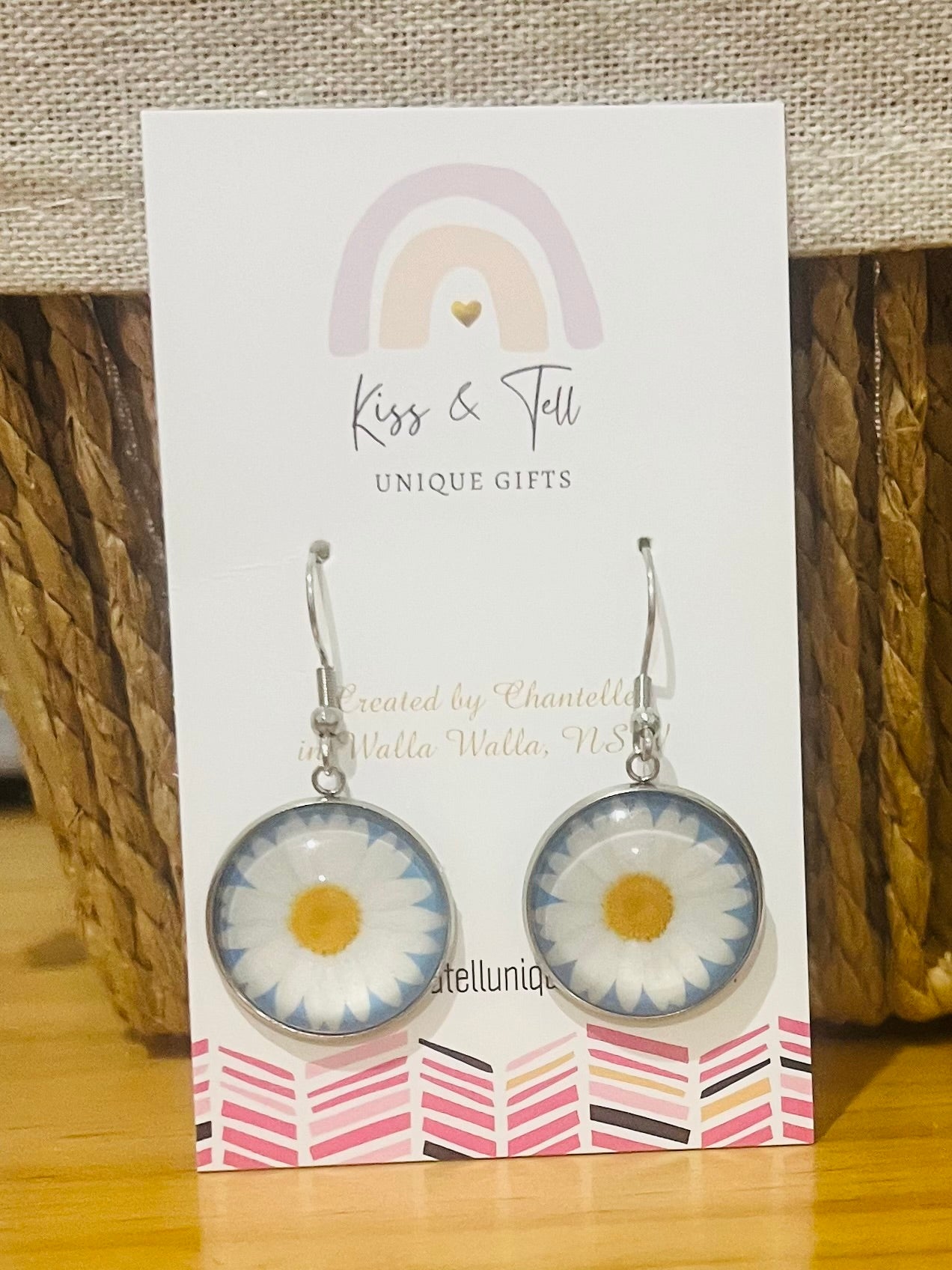 Daisy Silver Dangle Earrings