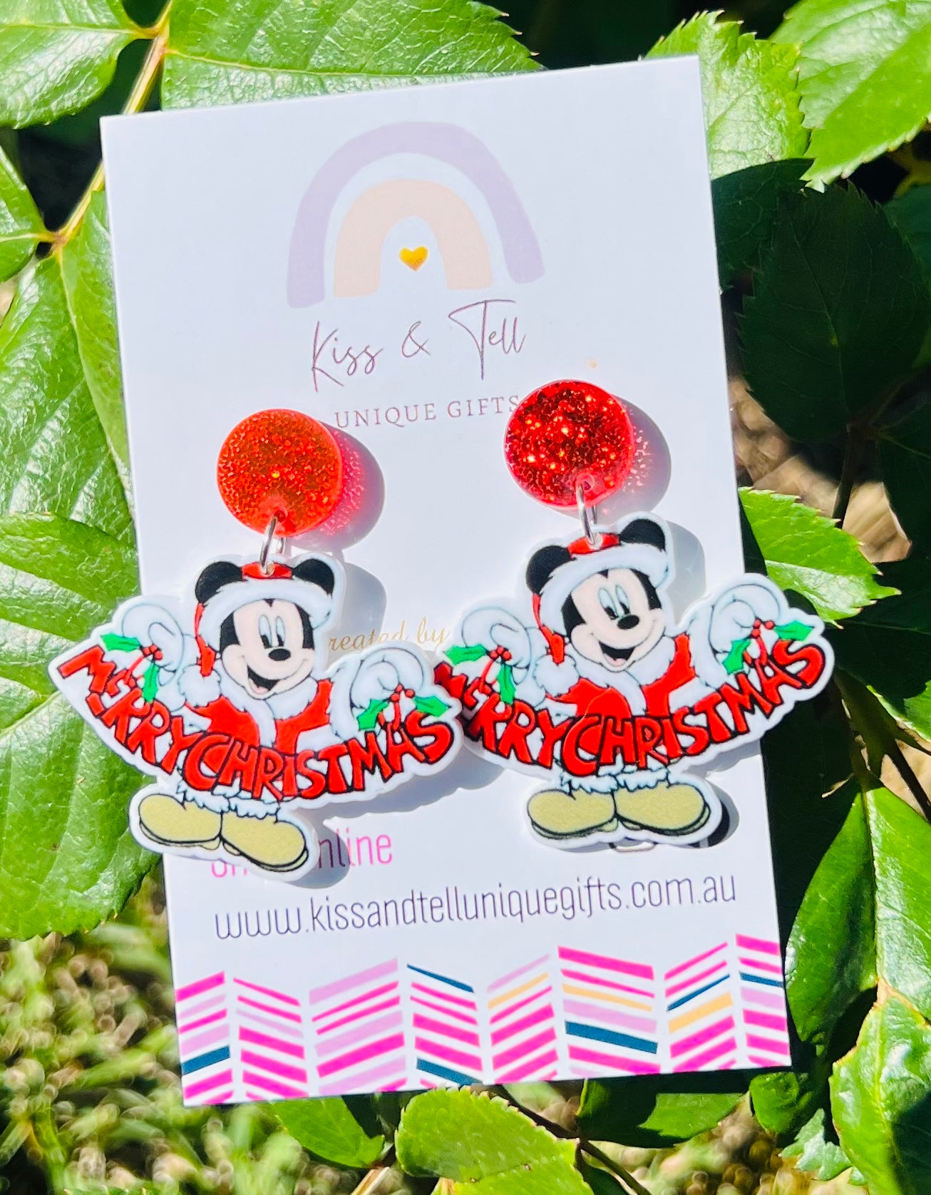 Christmas Mouse Dangle Earrings