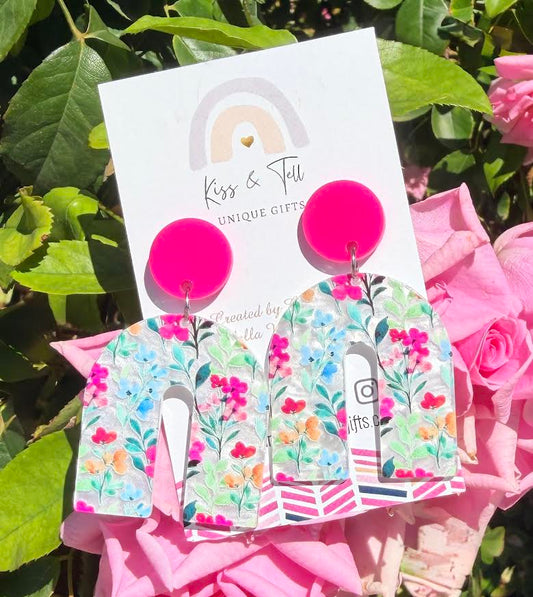 Pretty Floral U-Drop Earrings