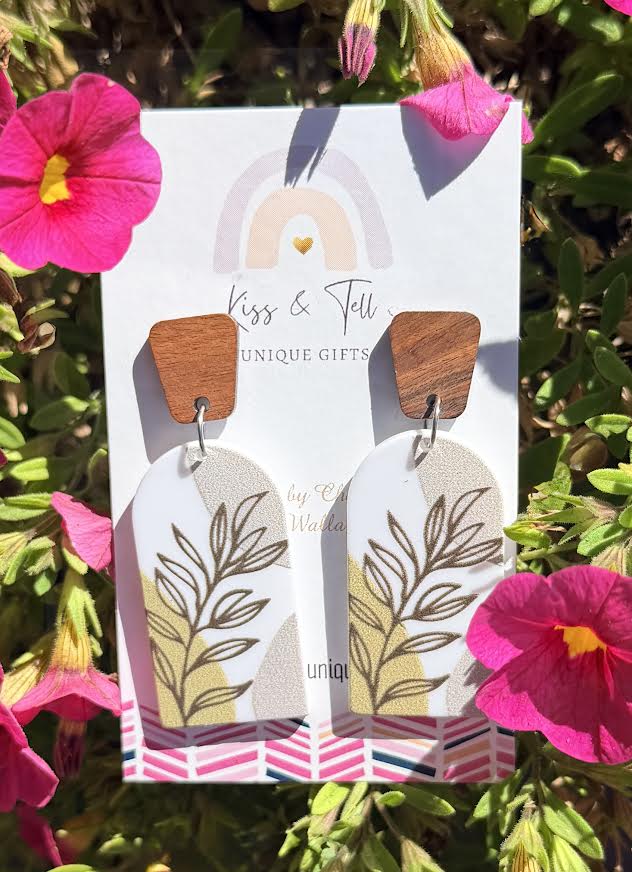 Leaf Wood-Drop Earrings