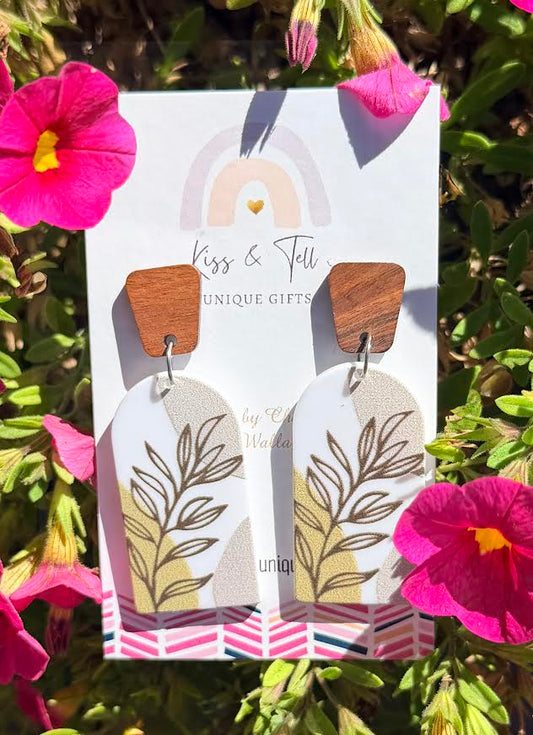 Leaf Wood-Drop Earrings