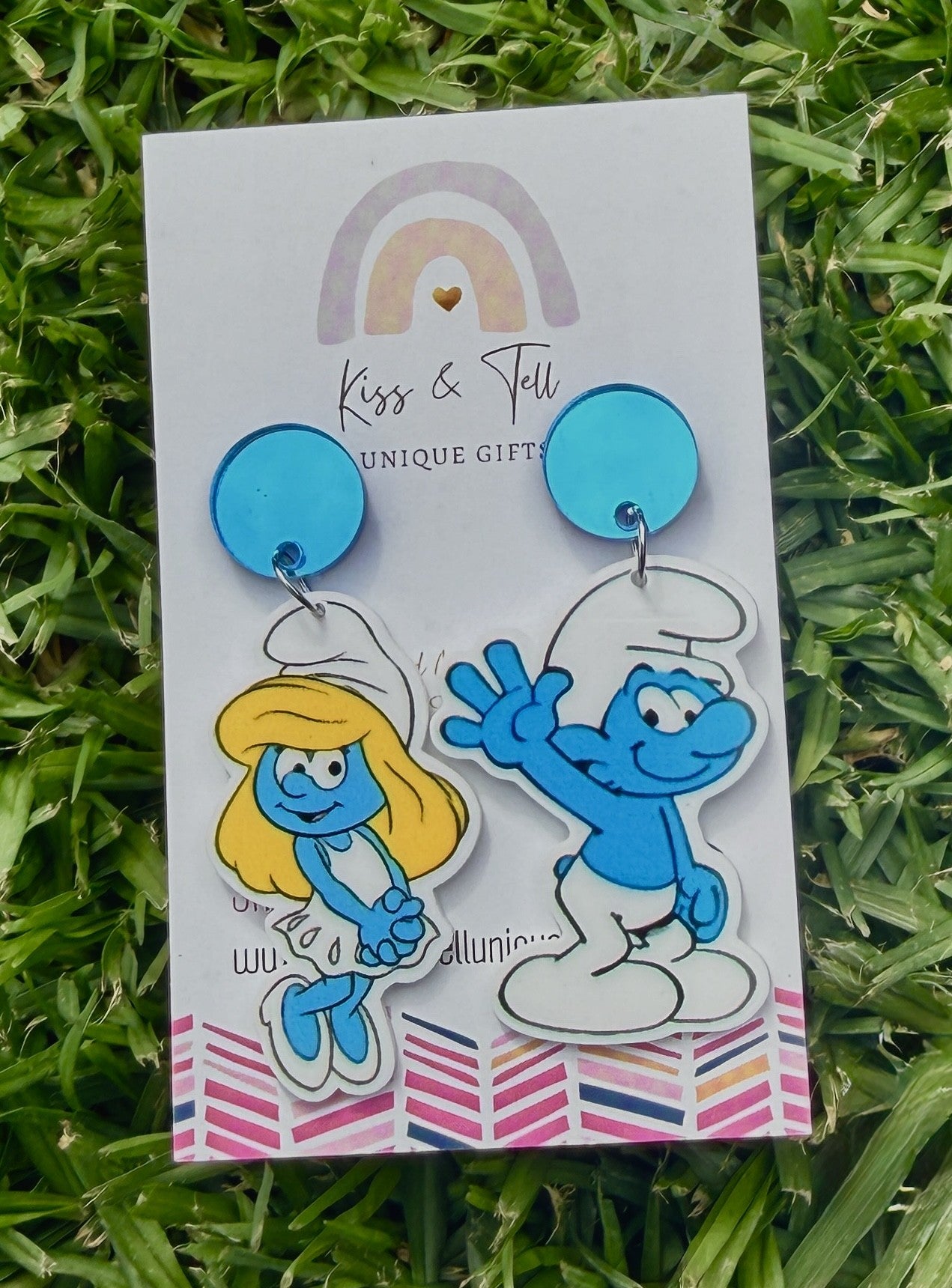 Smurf Couple Dangle Earrings