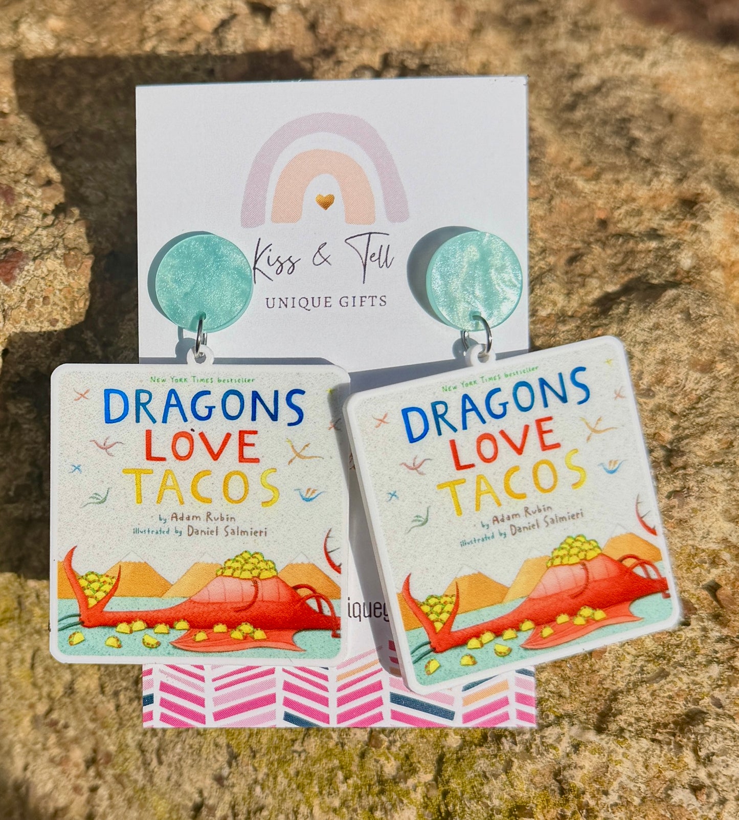 'Dragons Love Tacos' Book Dangle Earrings