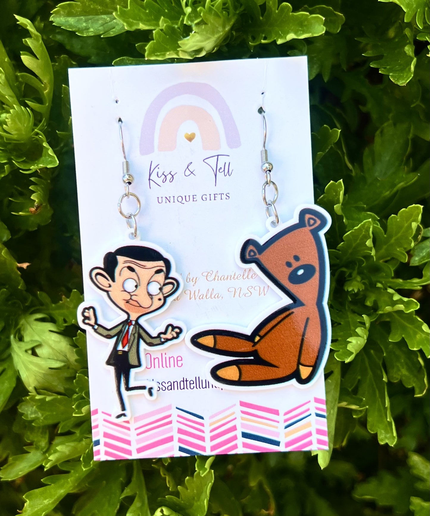 Mr Bean & Teddy Dangle Earrings