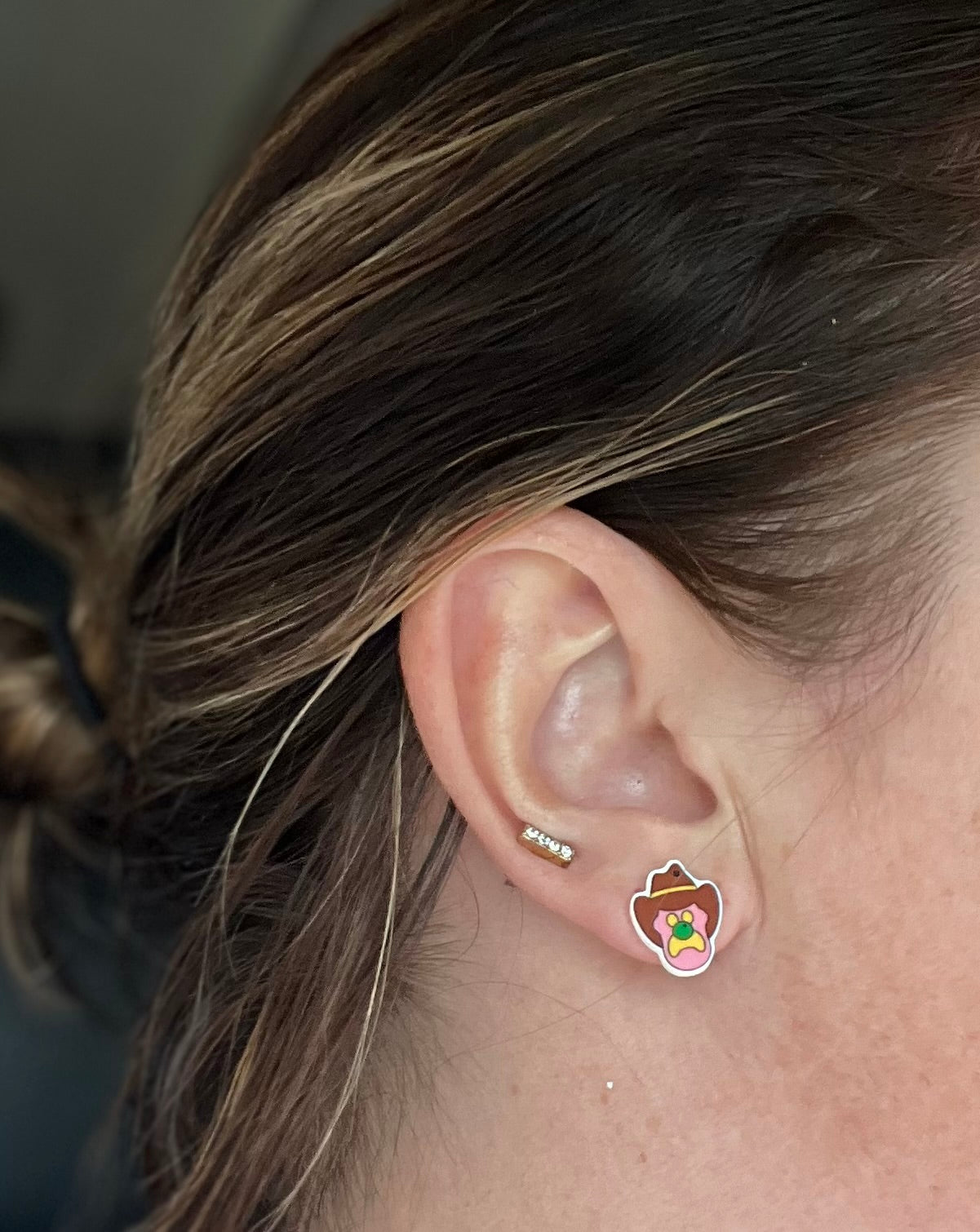 Bubble-O Face Stud Earrings