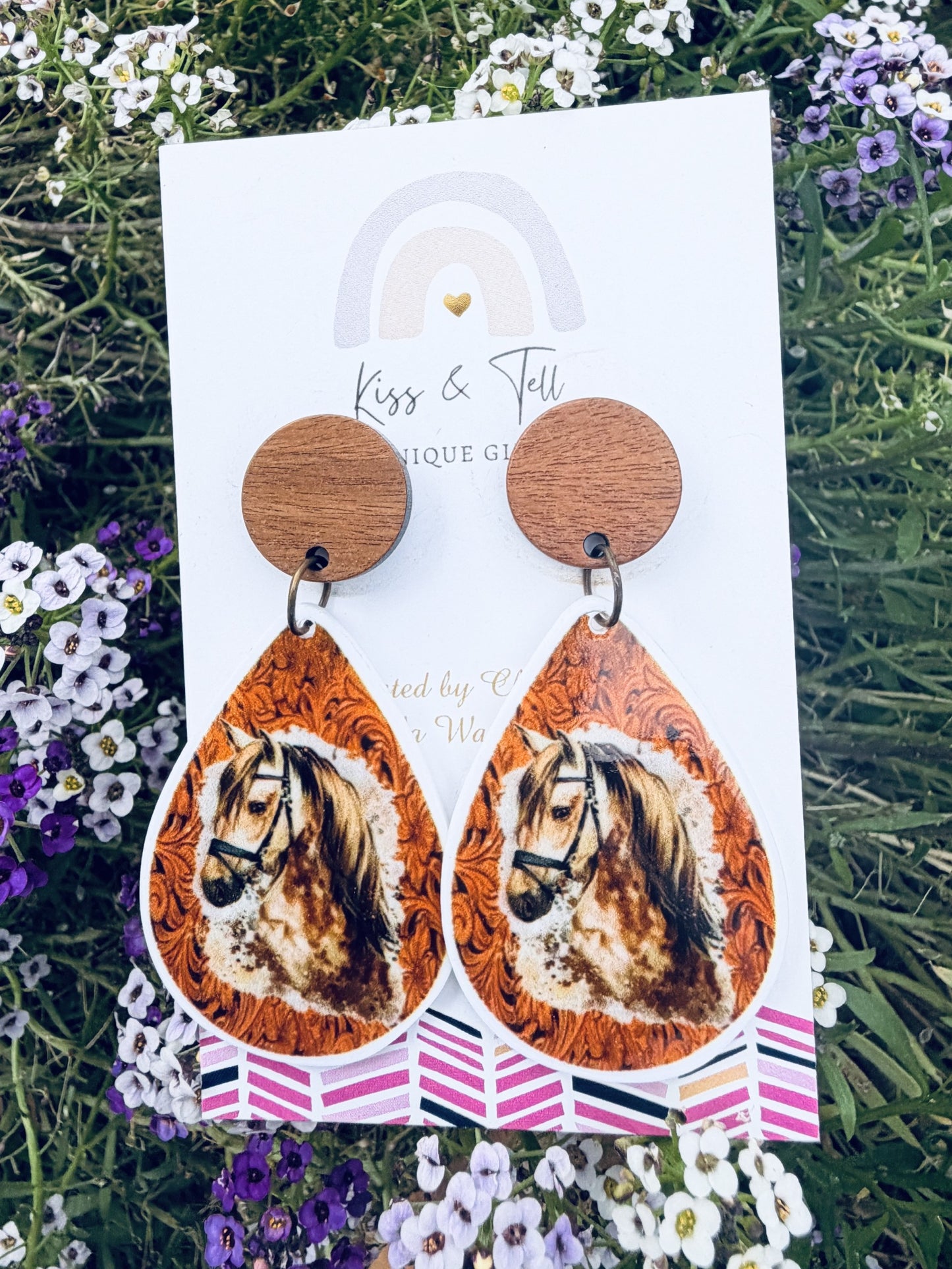 Horse Wood-Drop Earrings