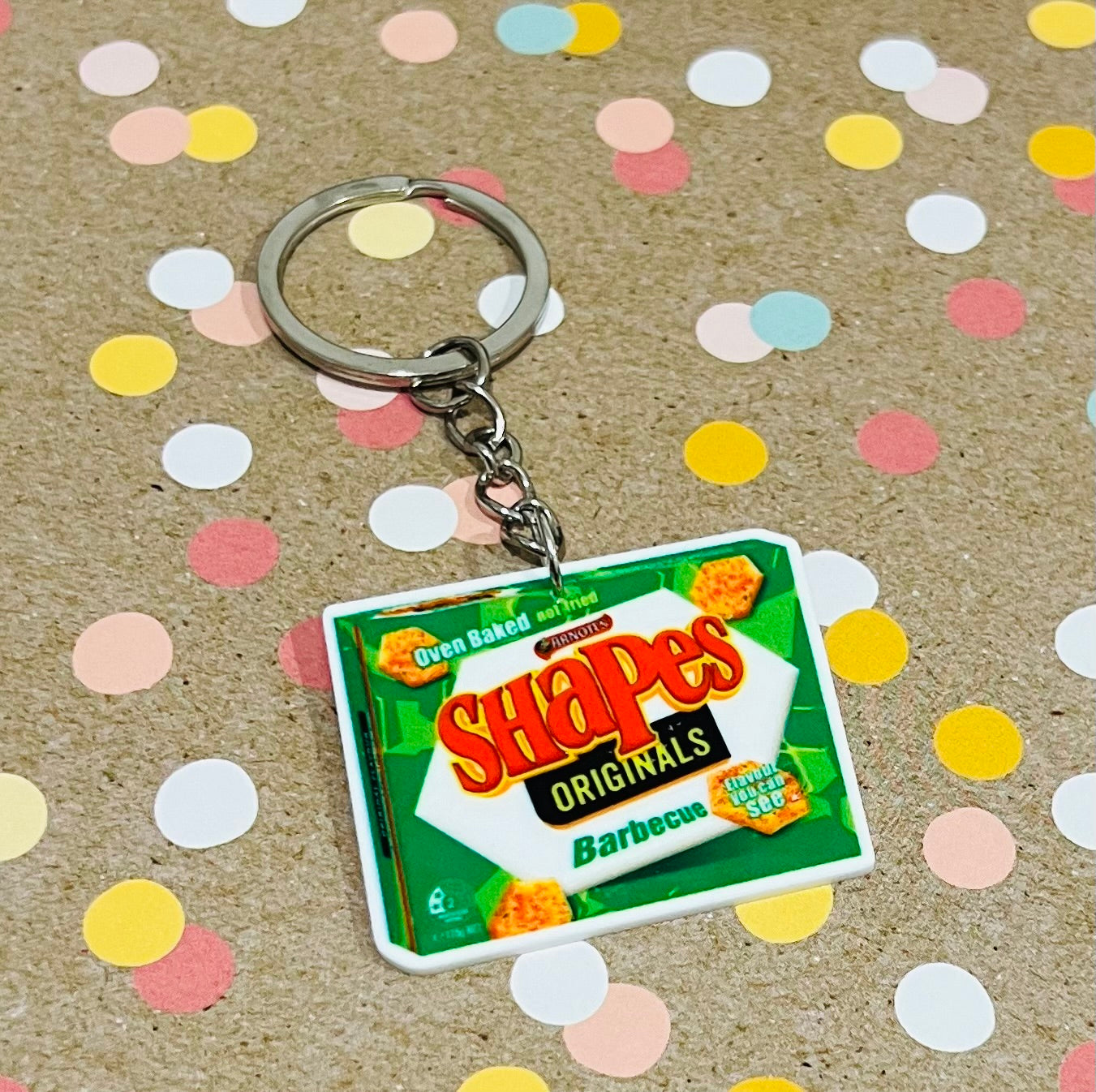 BBQ Shapes Packet Keyring