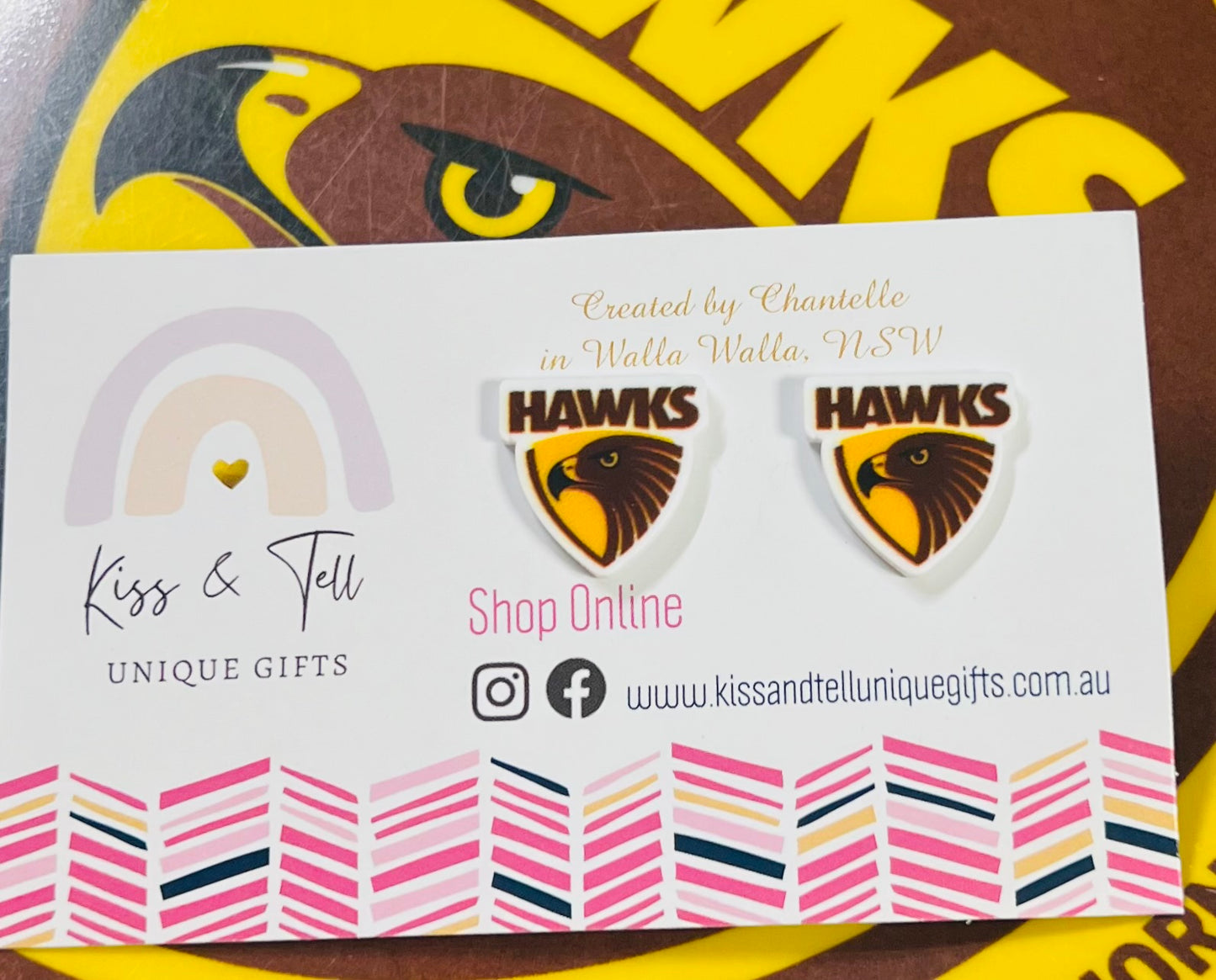 AFL Hawks Team Stud Earrings