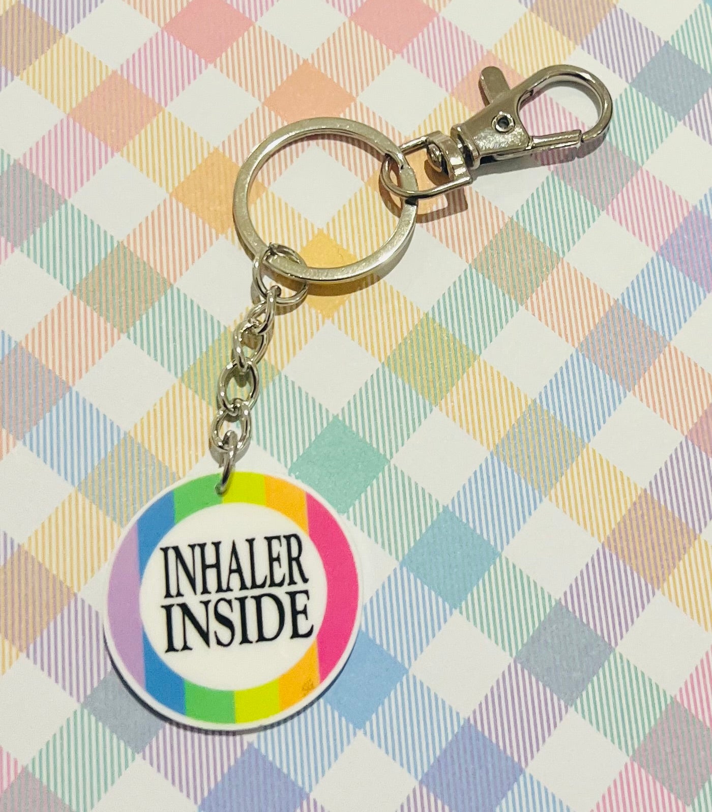 “Inhaler Inside” Bag Hook Keyring